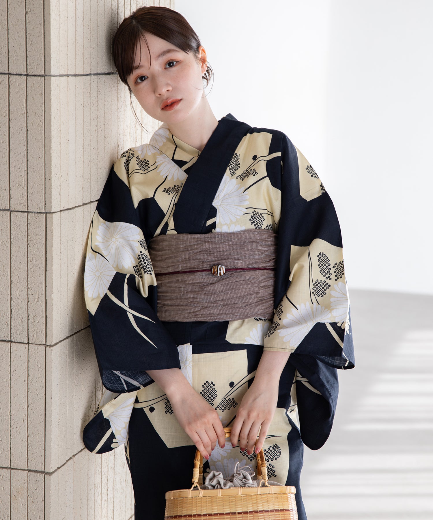 古典花景 こだわり浴衣5点セット (浴衣/帯/下駄/腰紐/着付け冊子