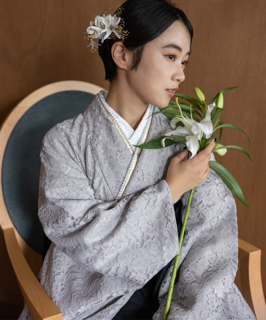 こだわり袴3点セット-レース-グレー系その他