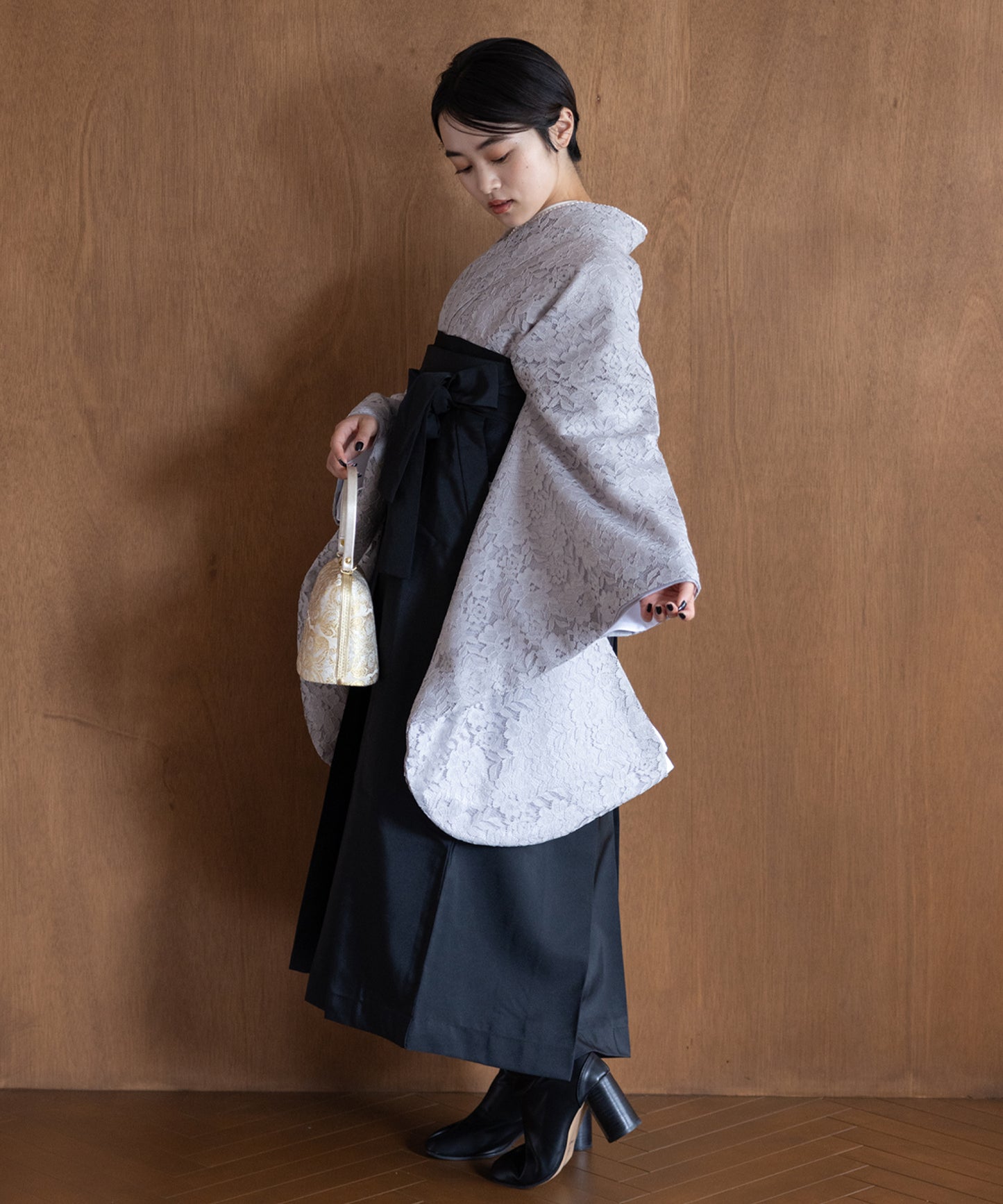 こだわり袴3点セット-レース-グレー系その他