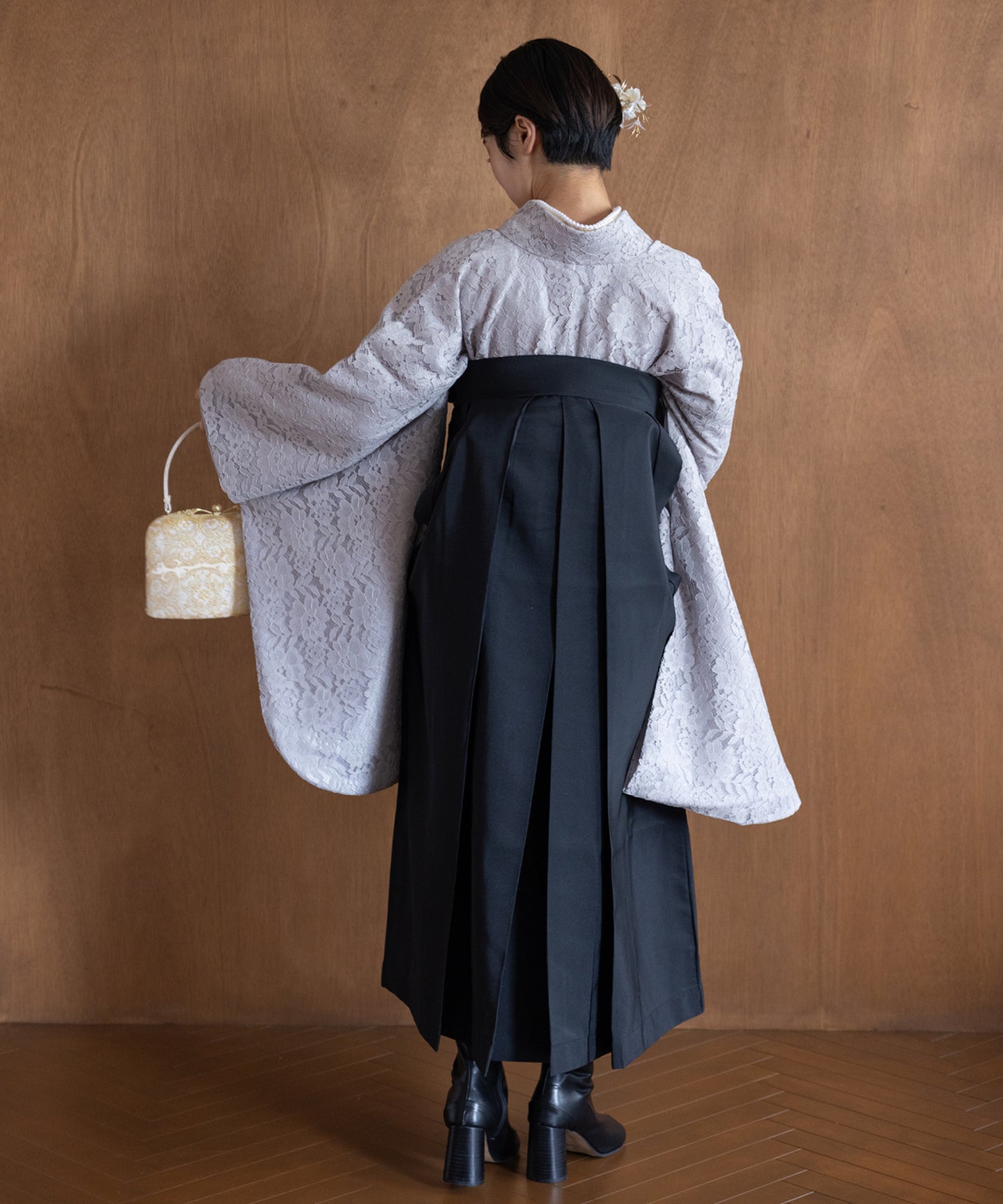 こだわり袴3点セット-レース-グレー系その他