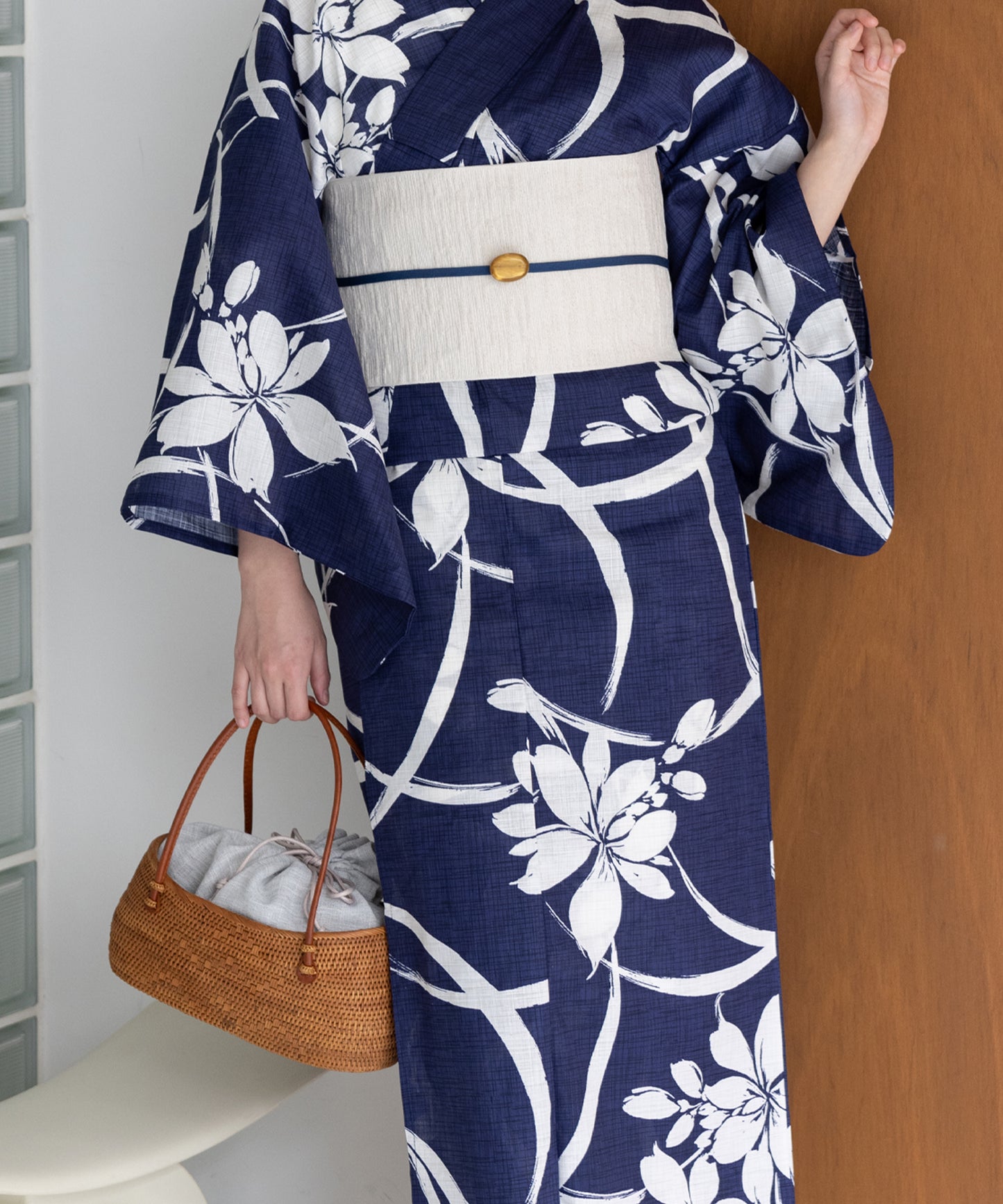 こだわり浴衣 5点セット (浴衣/帯/下駄/腰紐/着付け冊子) 浴衣 レディース 浴衣 セット 紺 ネイビー 菖蒲 あやめ