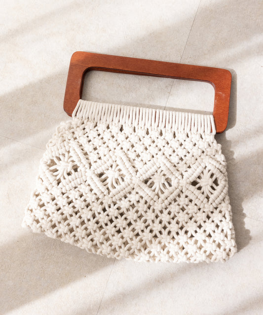 ハンドル編みバッグ