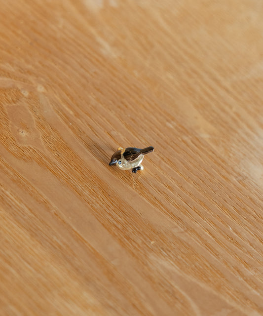 帯留め - 一羽の雀 -