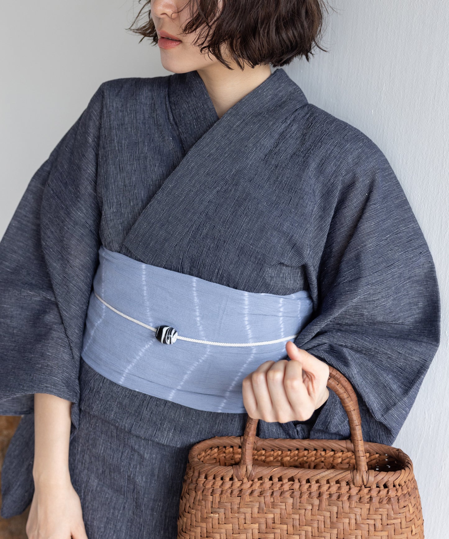 近江ちぢみ こだわり浴衣 by yukatakan grace ※居敷当て付き