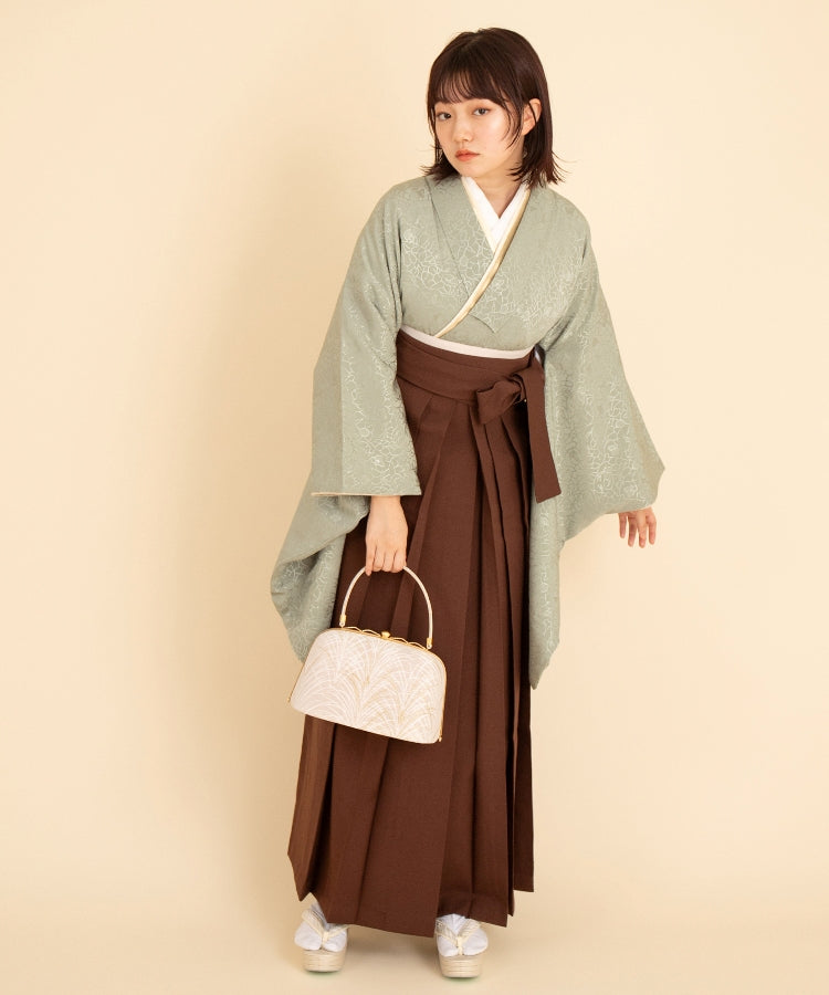 こだわり袴3点セット-ニュアンスカラー-グリーン系