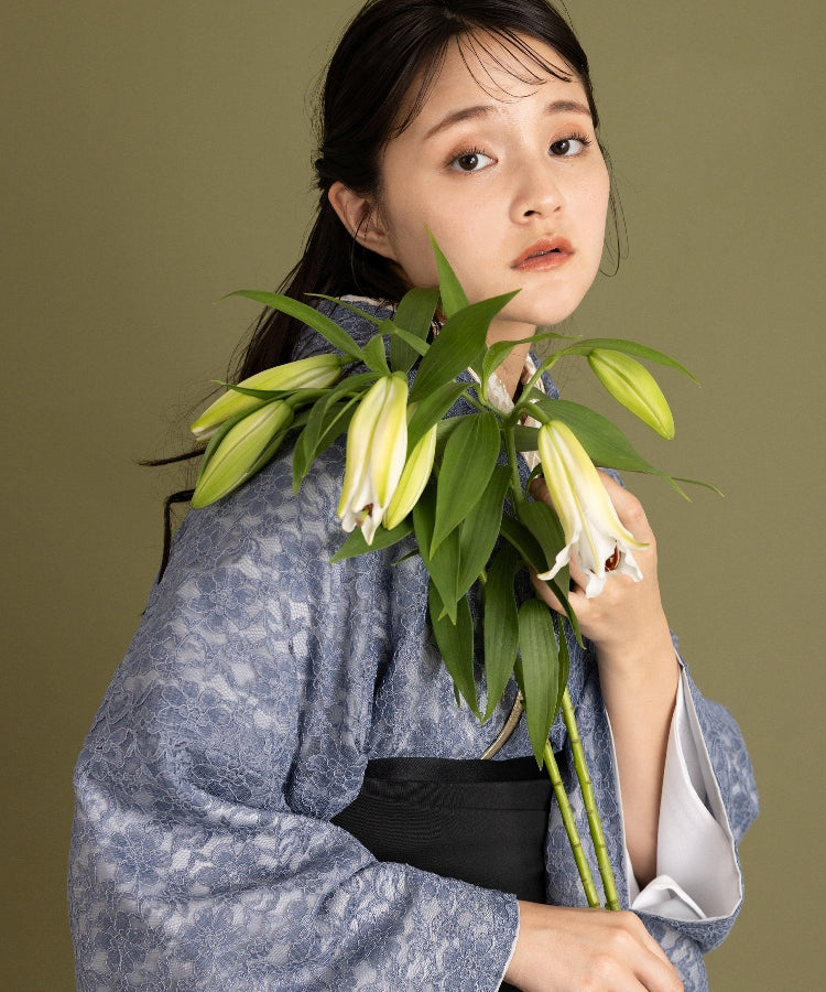 こだわり袴3点セット-レース-ブルー系