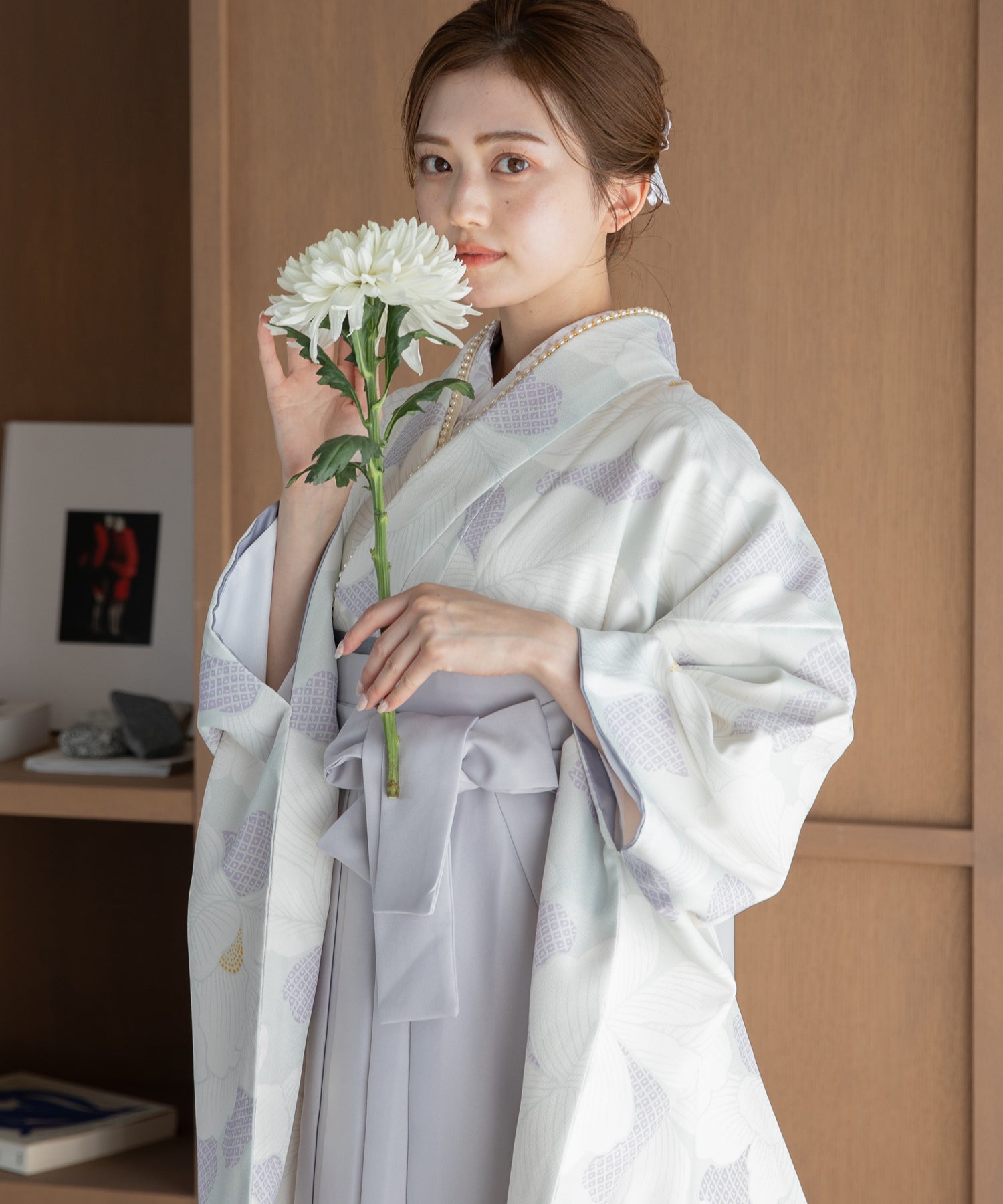 ゆかた館グレース こだわり袴3点セット＋長襦袢付き こだわり袴3点セット -grace original-ホワイト系 – ゆかた館グレース