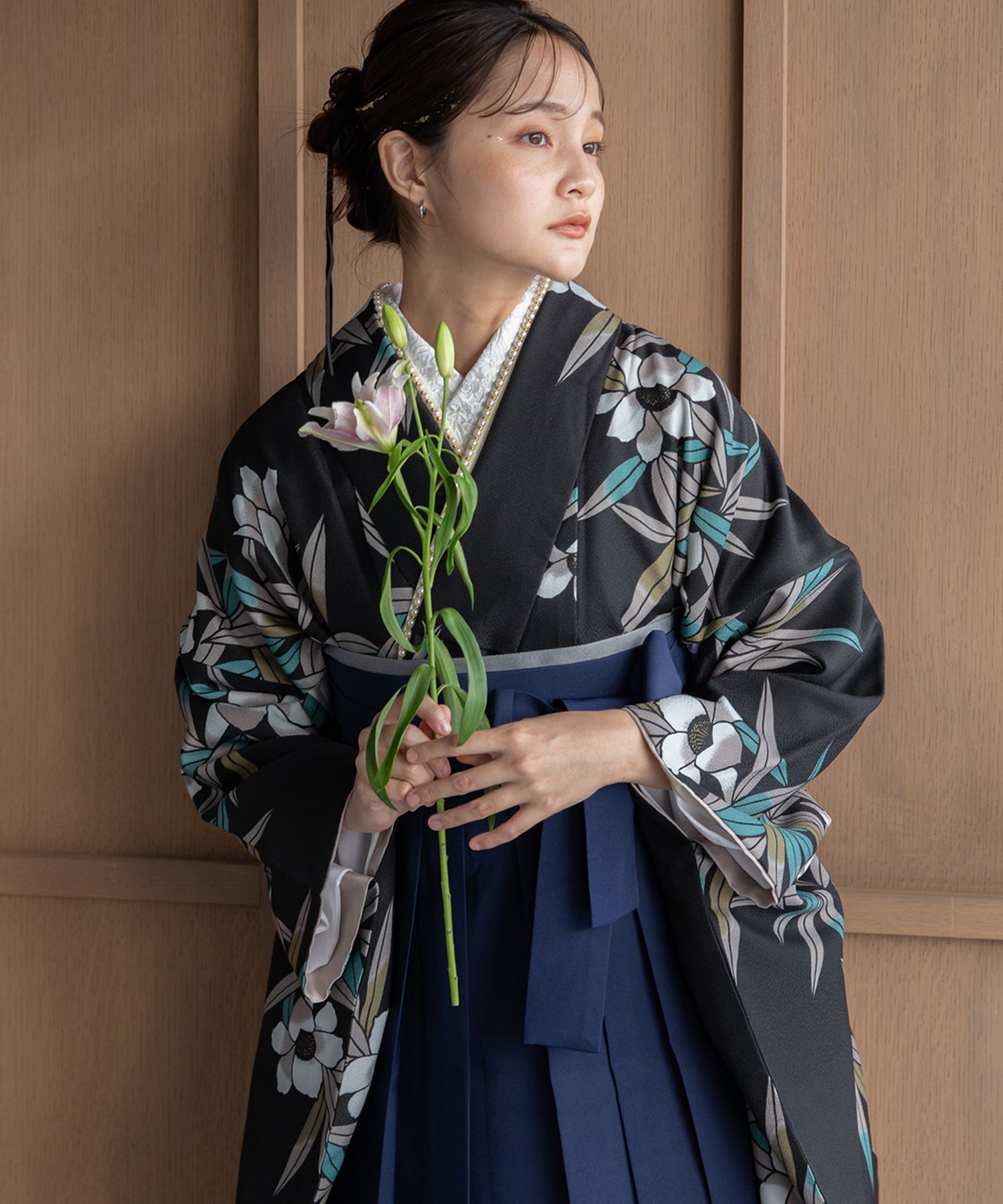 ゆかた館グレース こだわり袴3点セット＋長襦袢付き こだわり袴3点セット -grace original-ブルー系 – ゆかた館グレース