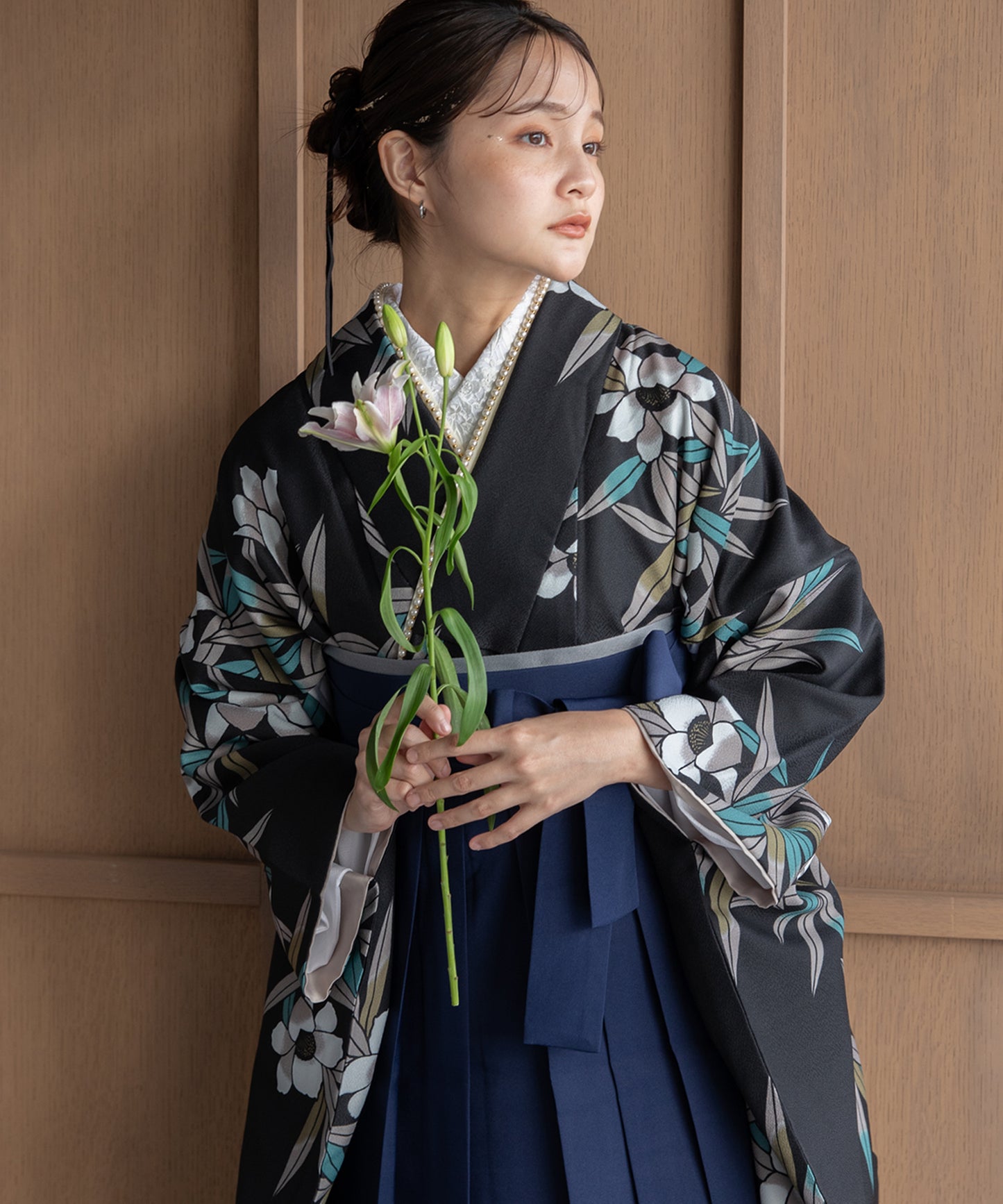 こだわり袴3点セット -grace original-ブラック系