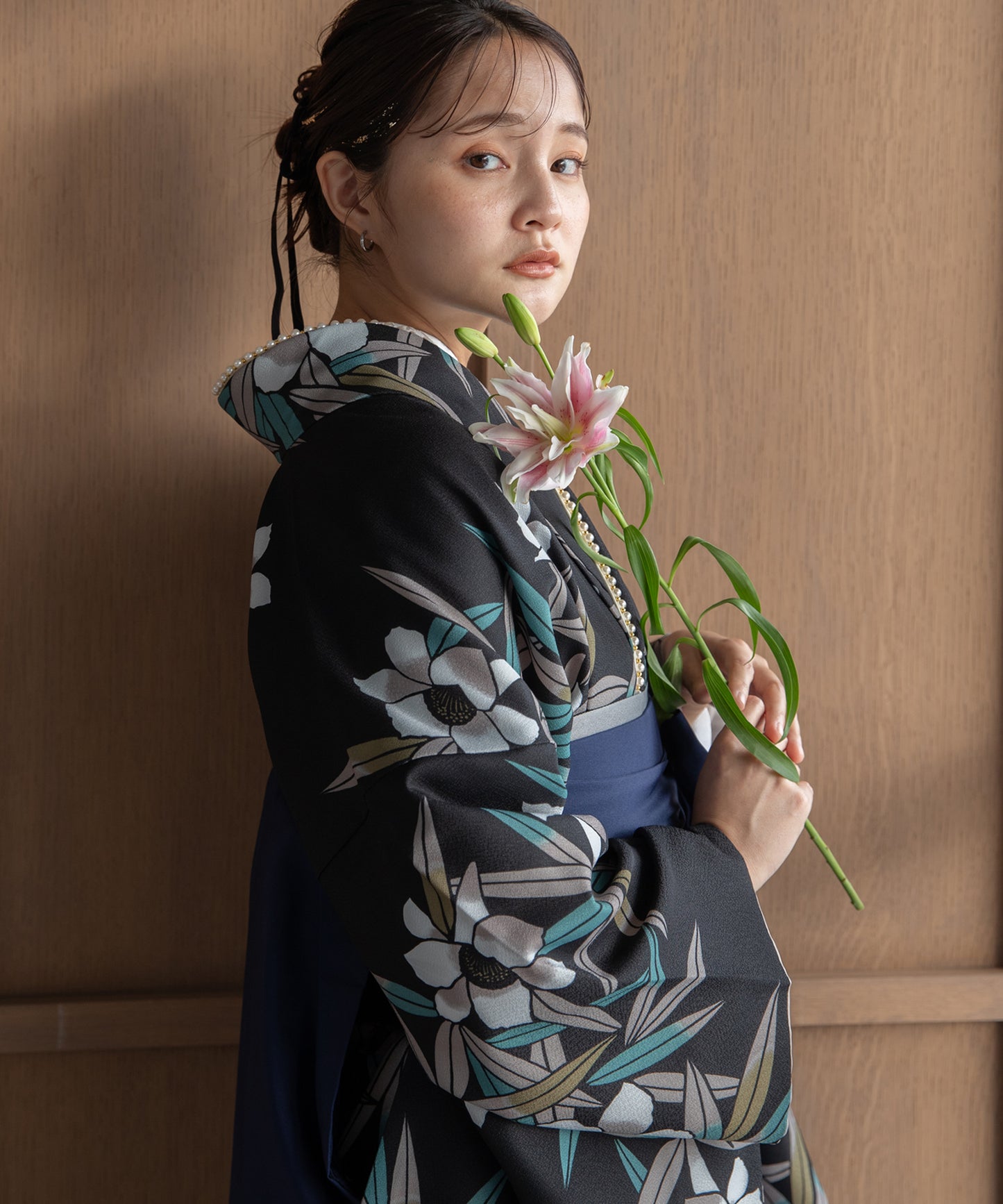 こだわり袴3点セット -grace original-ブラック系