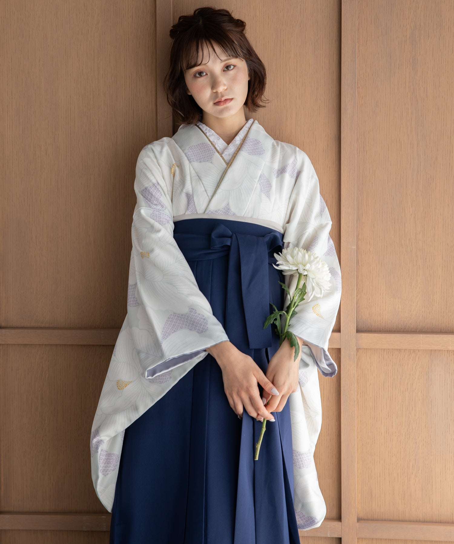 ゆかた館グレース こだわり袴3点セット＋長襦袢付き こだわり袴3点セット -grace original-ホワイト系 – ゆかた館グレース