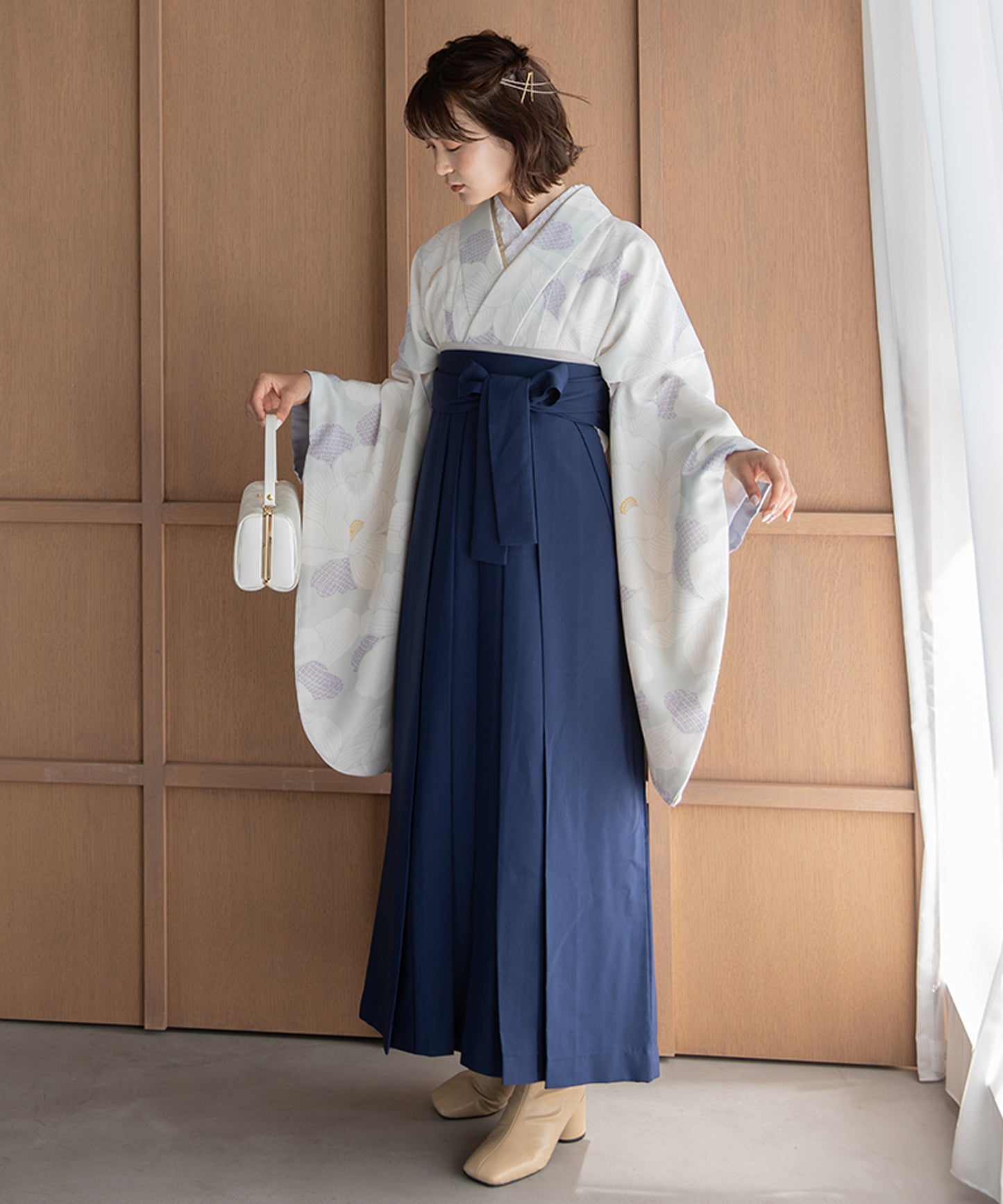 こだわり袴3点セット -grace original-ホワイト系