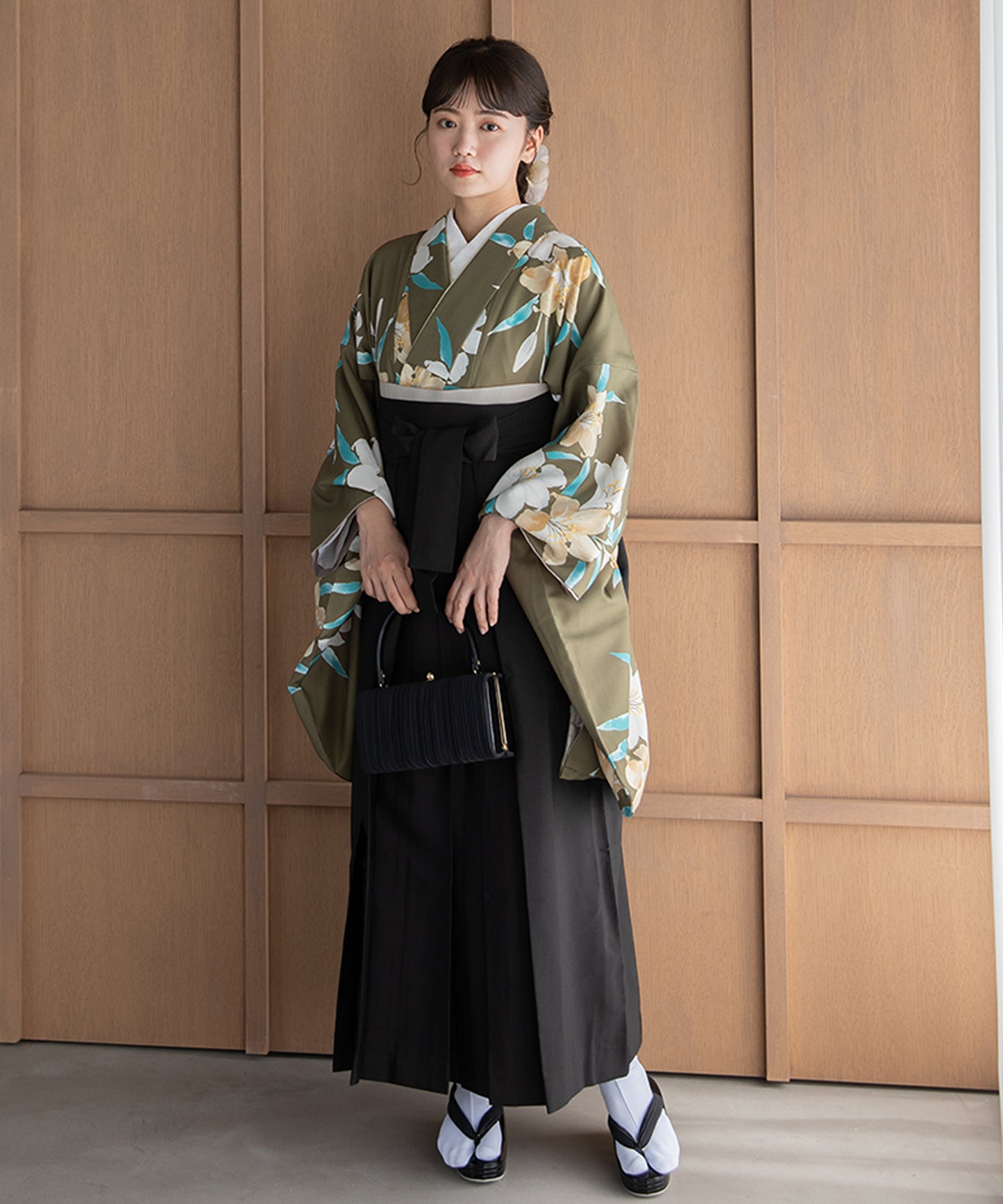 こだわり袴3点セット -grace original-カーキ系