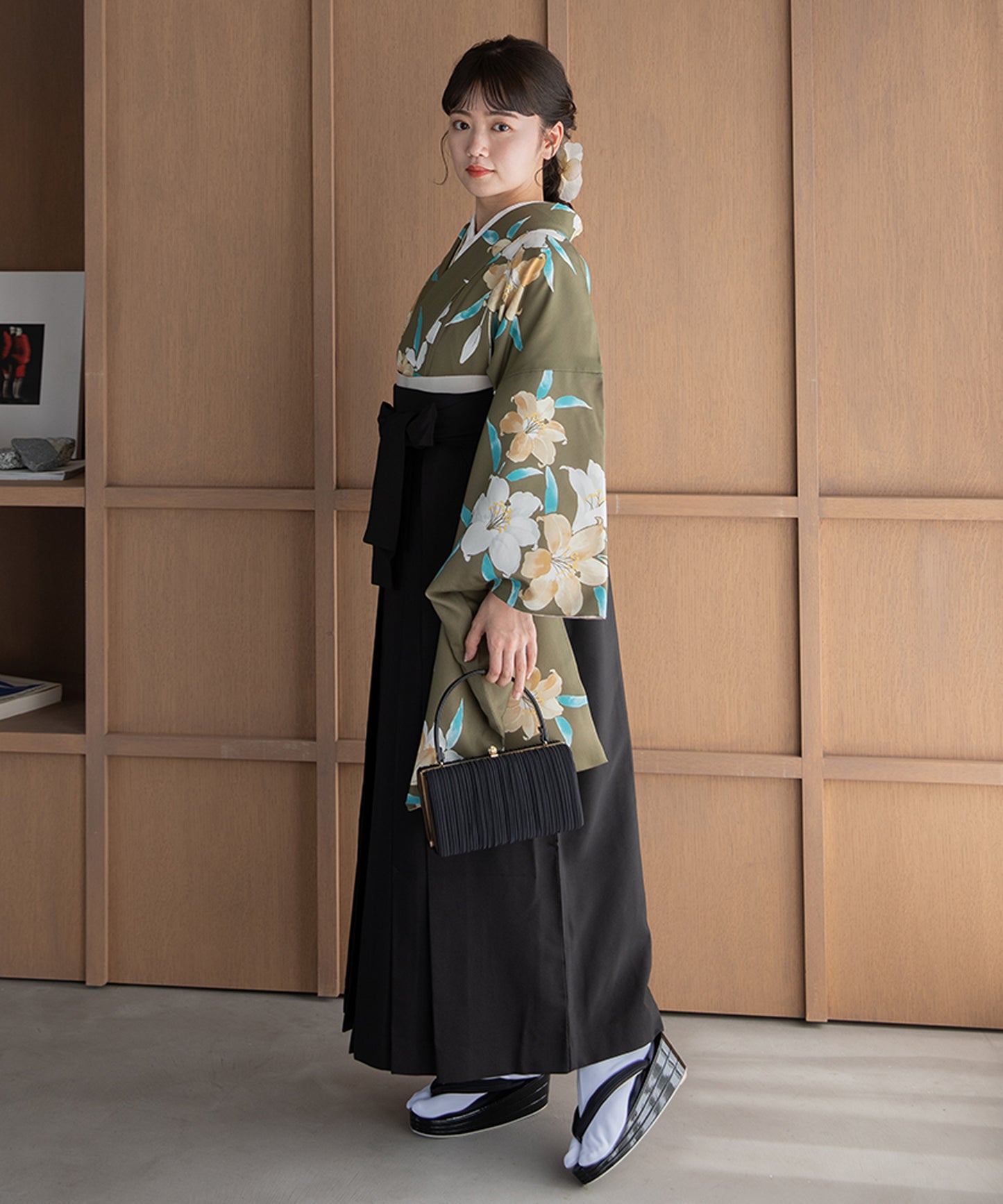 こだわり袴3点セット -grace original-カーキ系