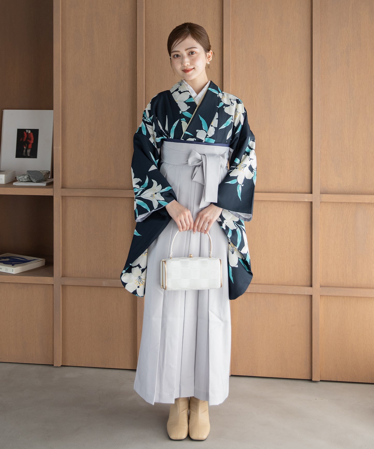 こだわり袴3点セット -grace original-ネイビー系