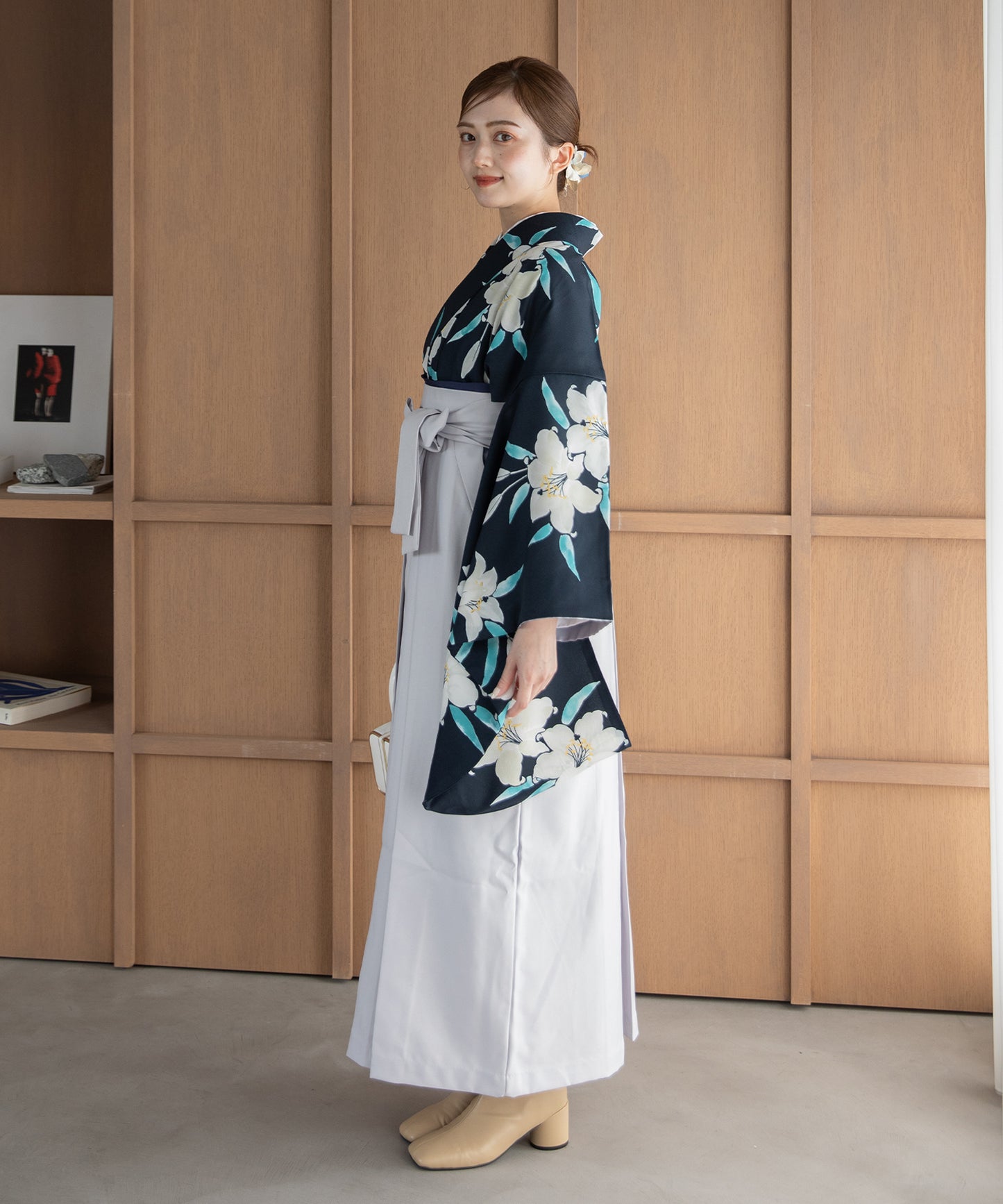 こだわり袴3点セット -grace original-ネイビー系