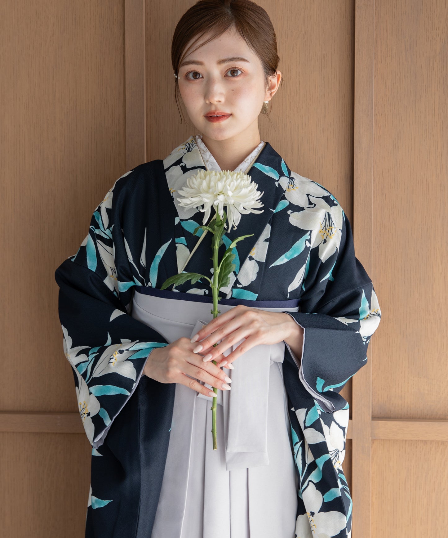 こだわり袴3点セット -grace original-ネイビー系