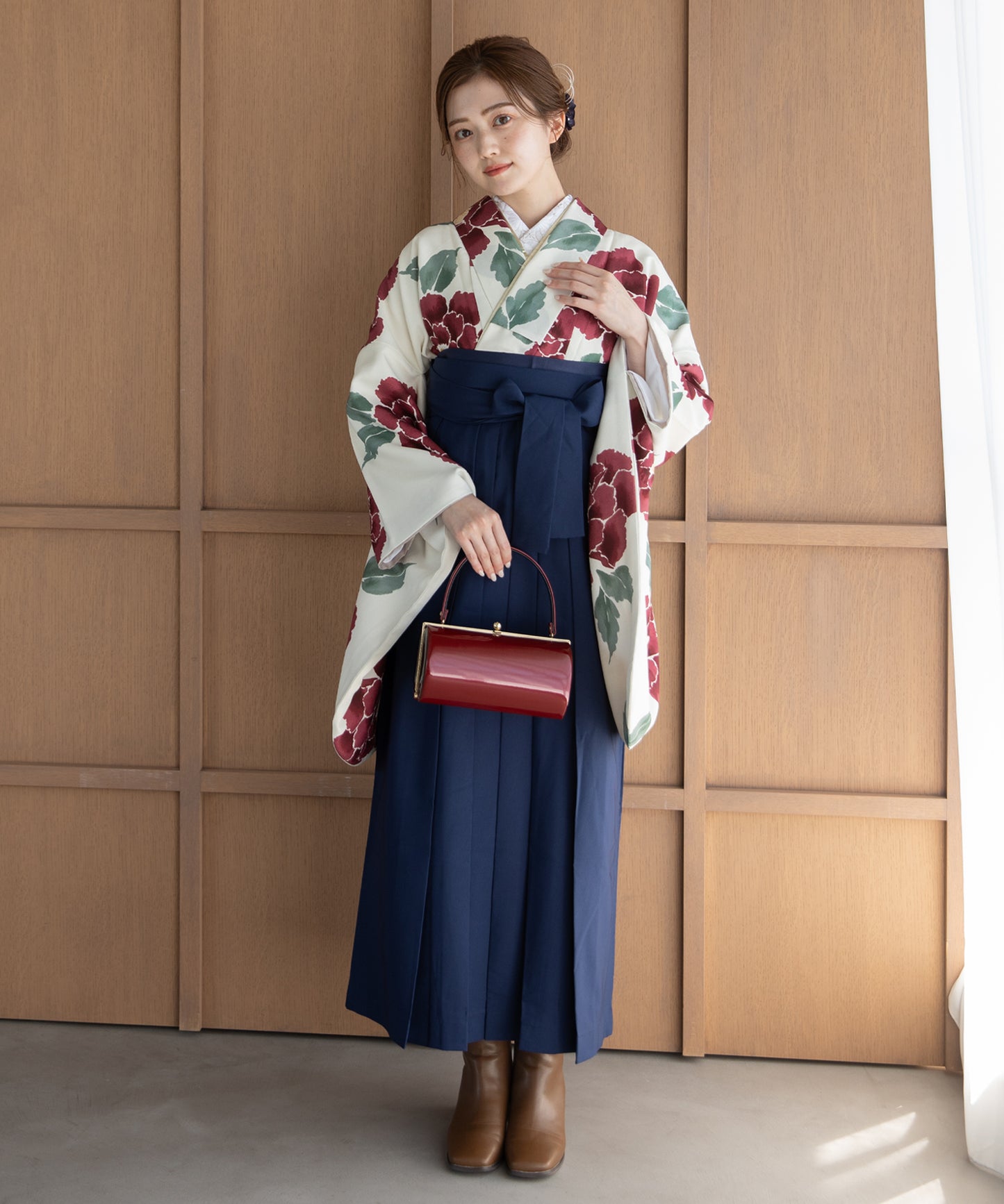 こだわり袴3点セット -grace original-レッド系