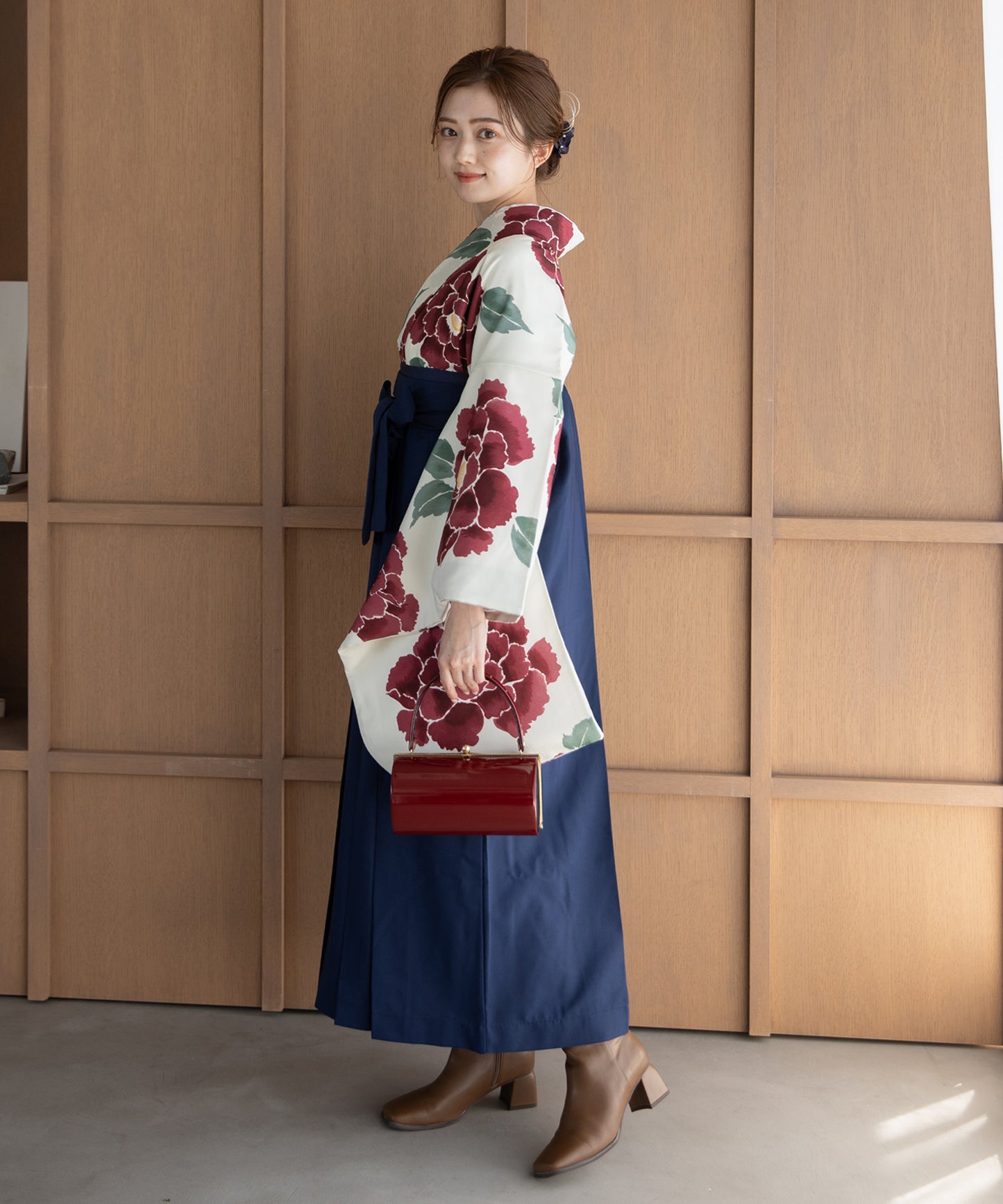 こだわり袴3点セット -grace original-レッド系