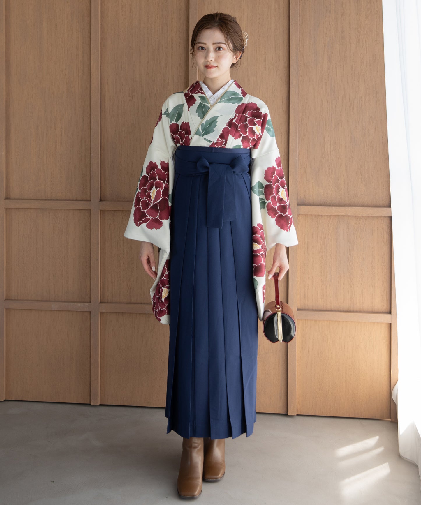 こだわり袴3点セット -grace original-レッド系