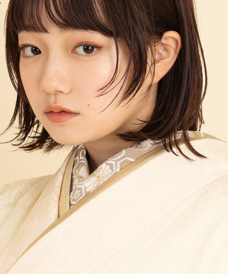 半衿 -菊に亀甲-