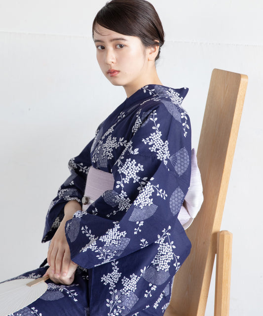 【二橋染工場】捺染こだわり浴衣2点セットby yukatakan grace