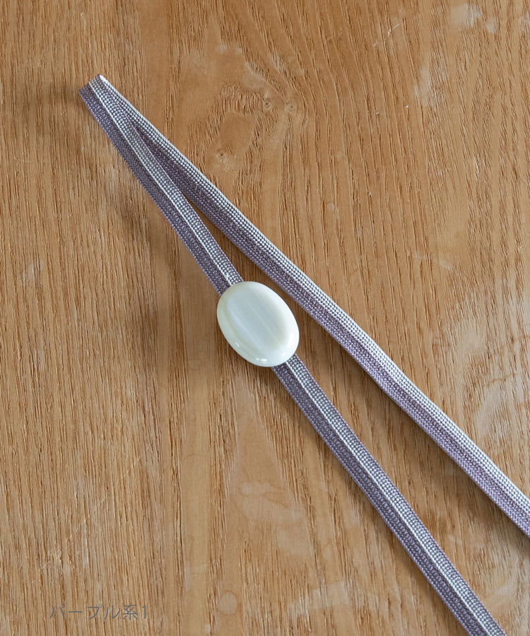 帯飾り white & brown (b)