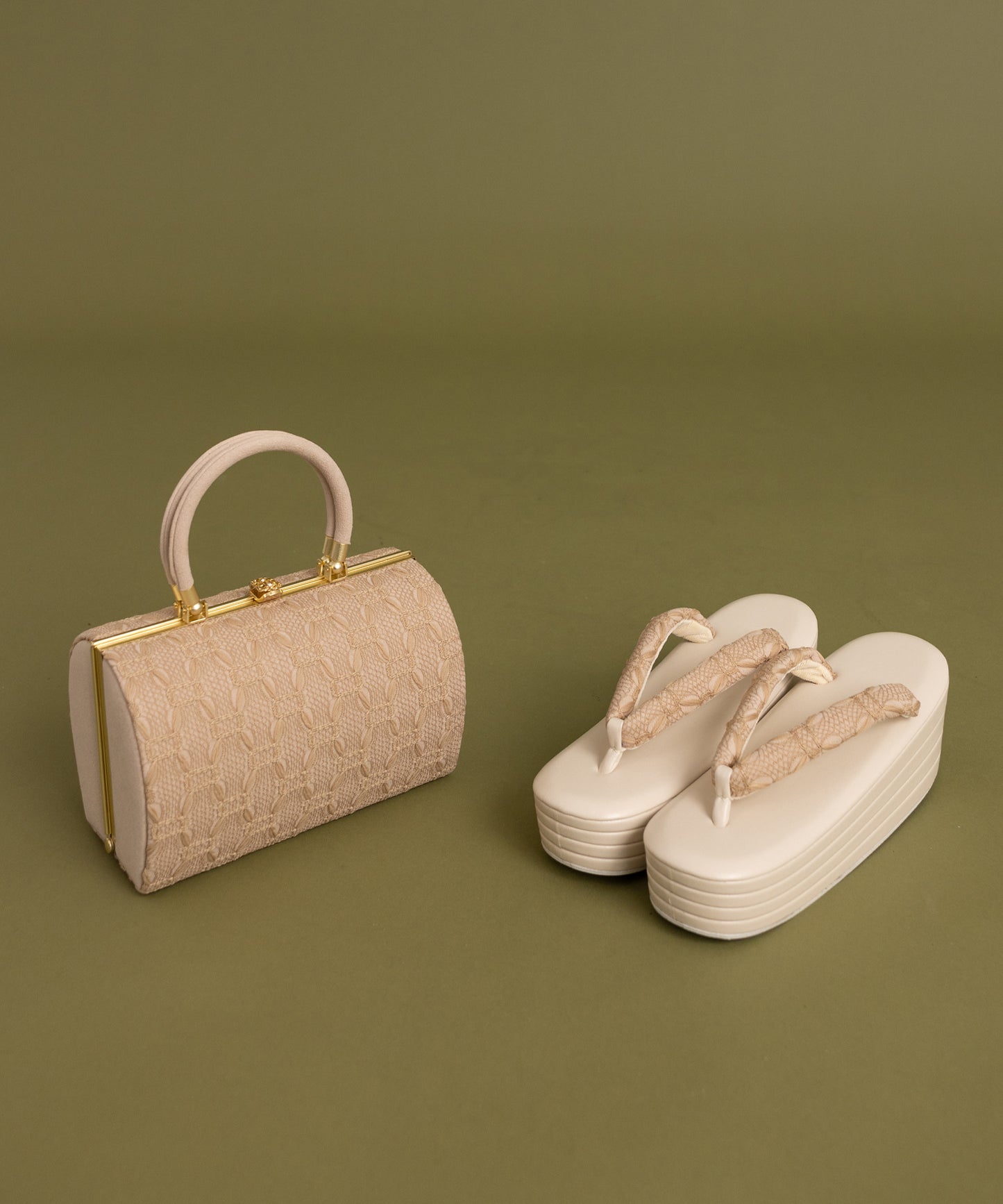 草履バッグセット - ベージュ系