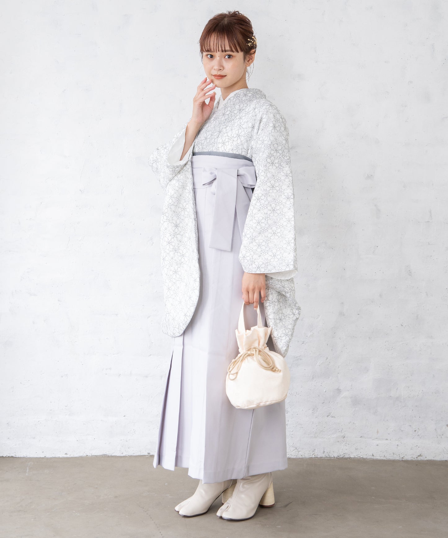 こだわり袴3点セット-レース-ホワイト系その他-