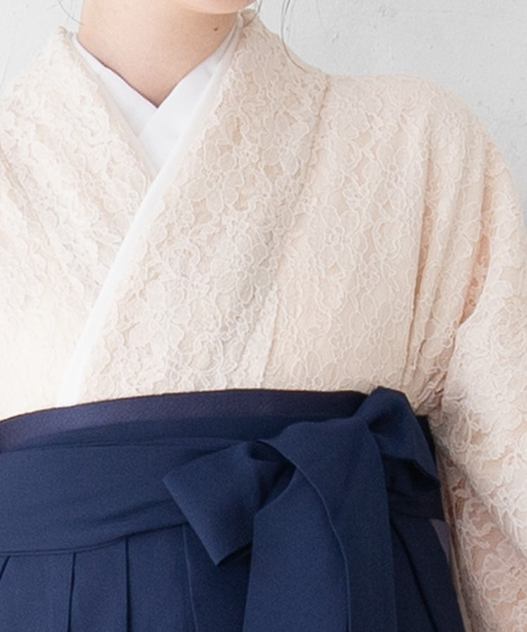 こだわり袴3点セット-レース-ホワイト