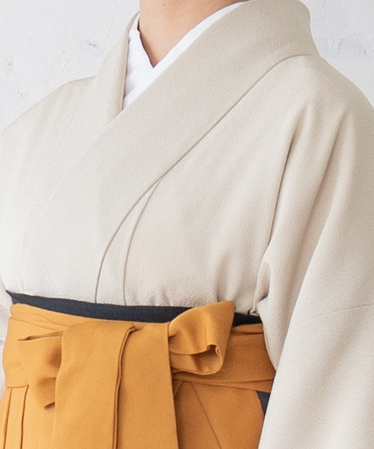 こだわり袴3点セット-ソリッドカラー-ベージュ