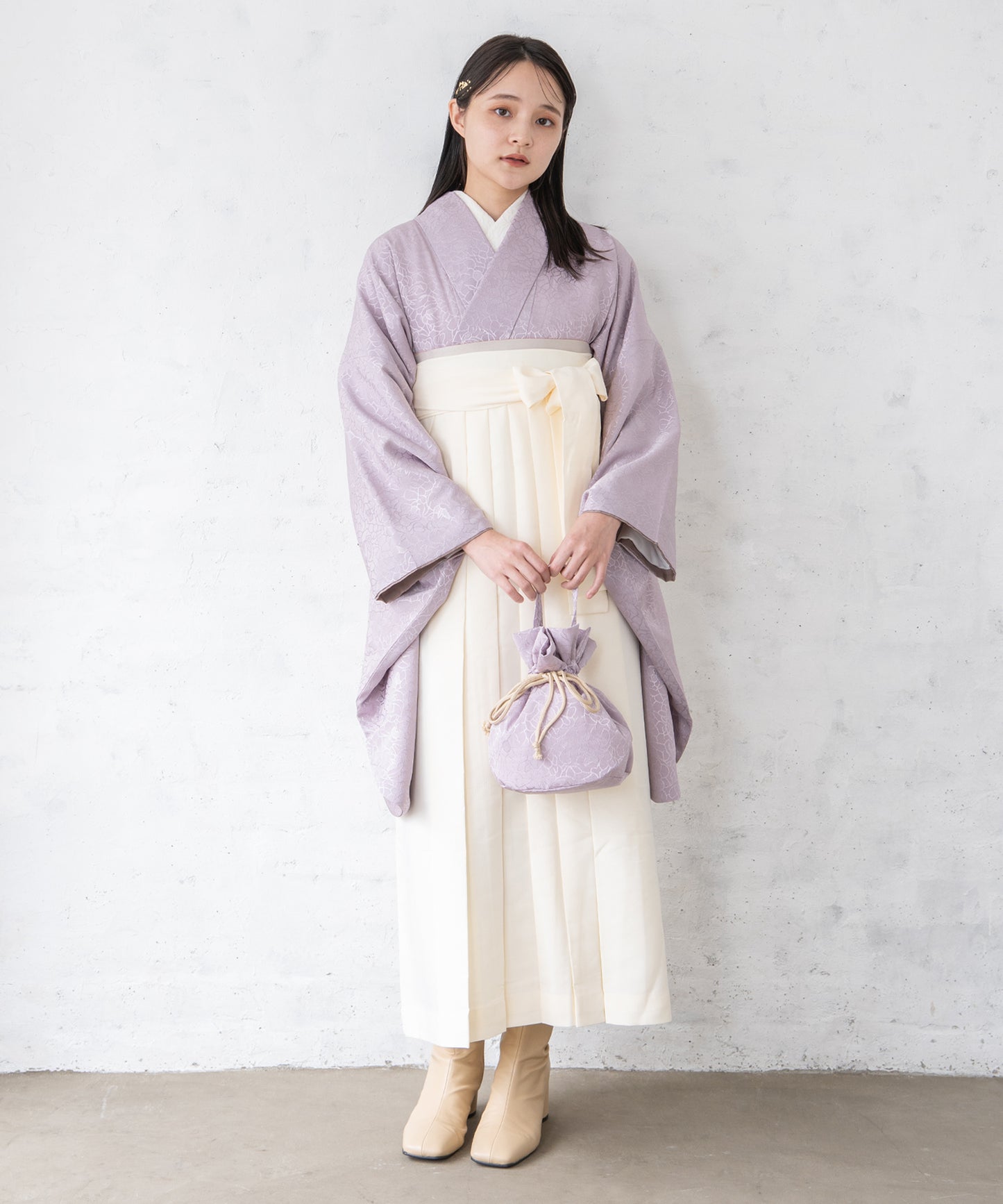 こだわり袴3点セット-ニュアンスカラー-ラベンダー