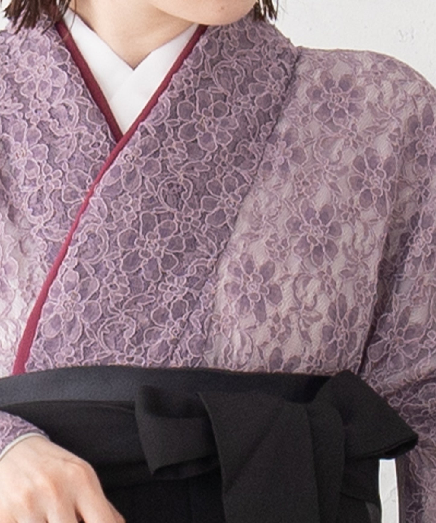 こだわり袴3点セット-レース-パープル