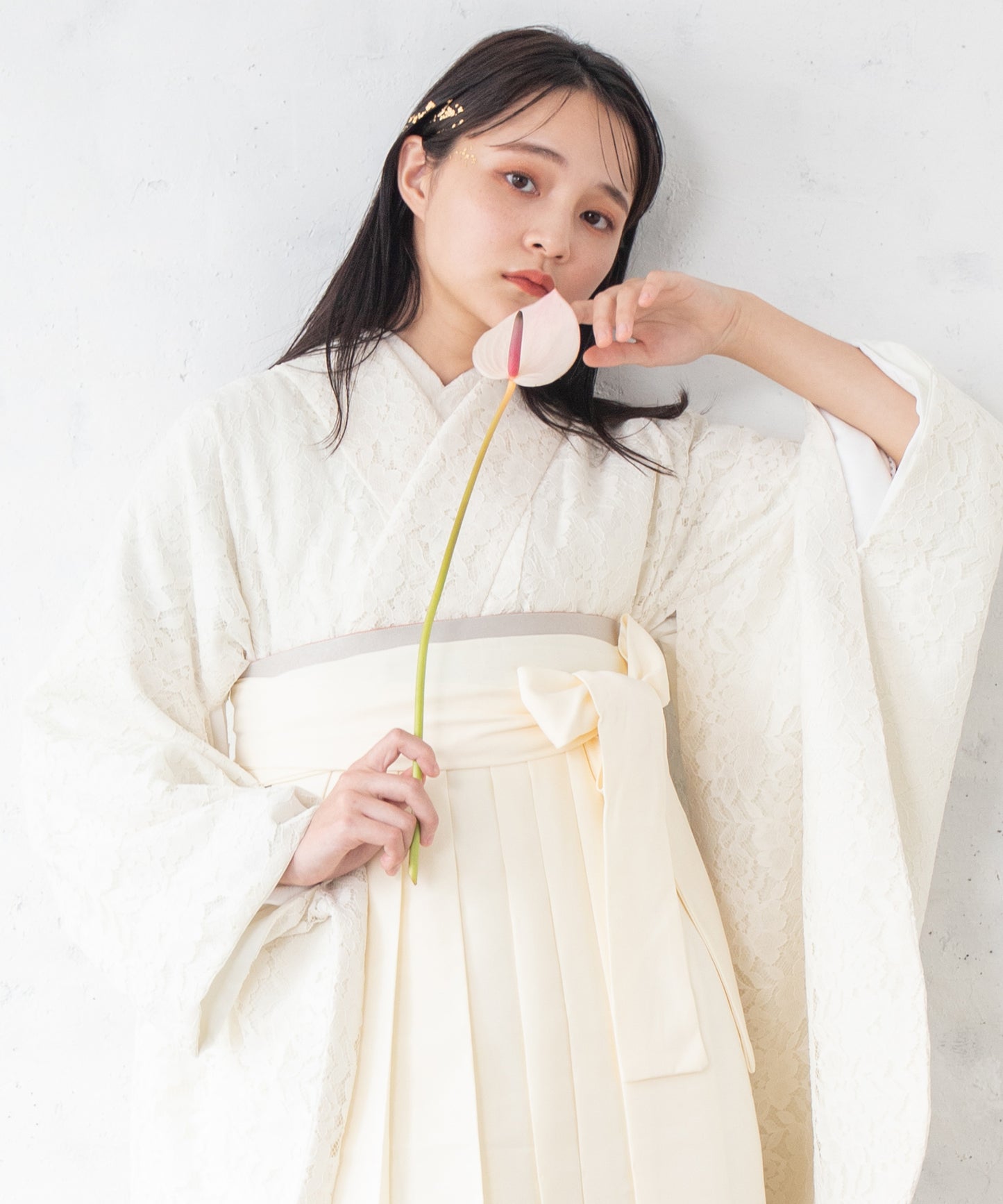 こだわり袴3点セット-レース-ホワイト-