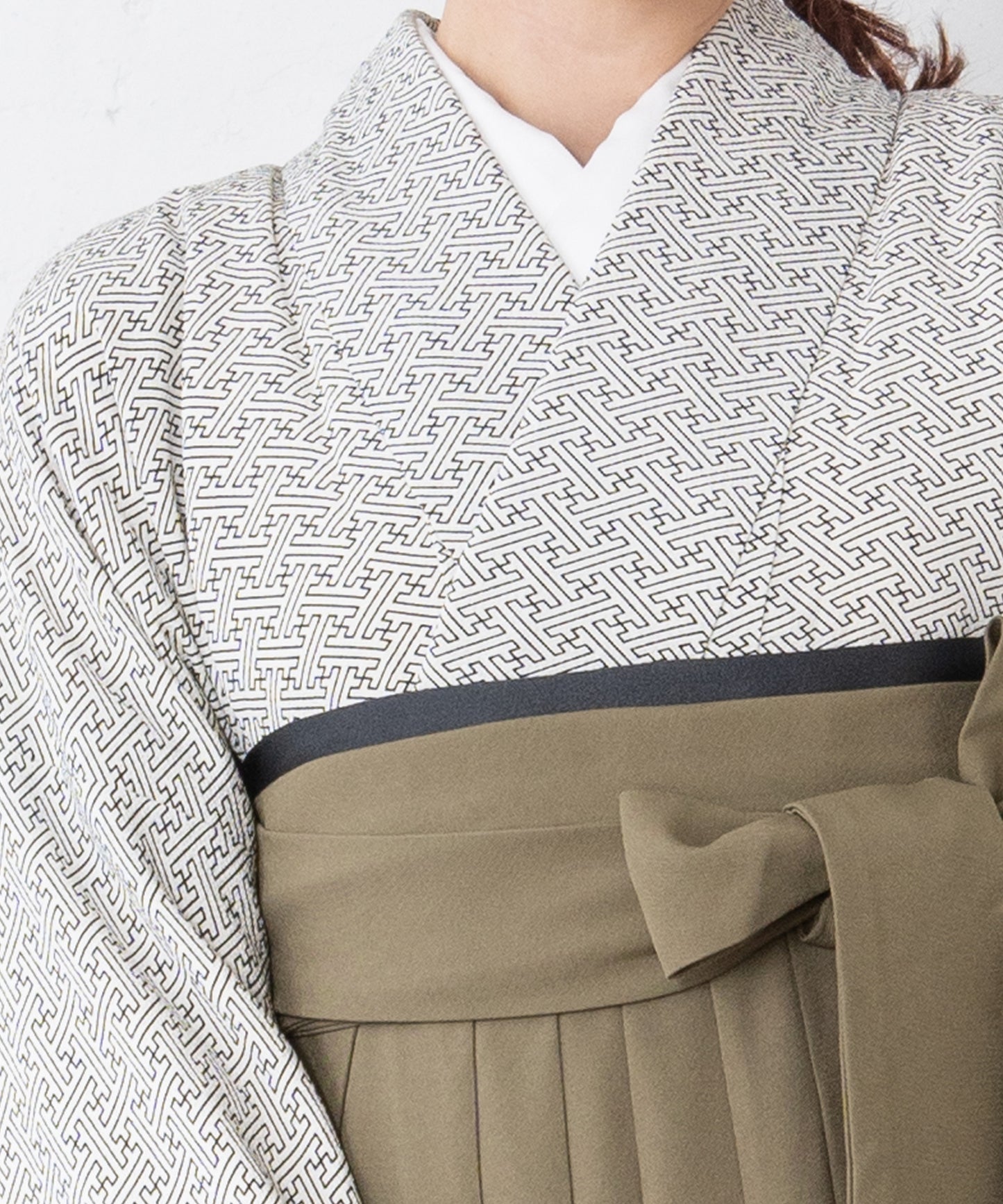 こだわり袴3点セット-江戸小紋-ホワイト系その他
