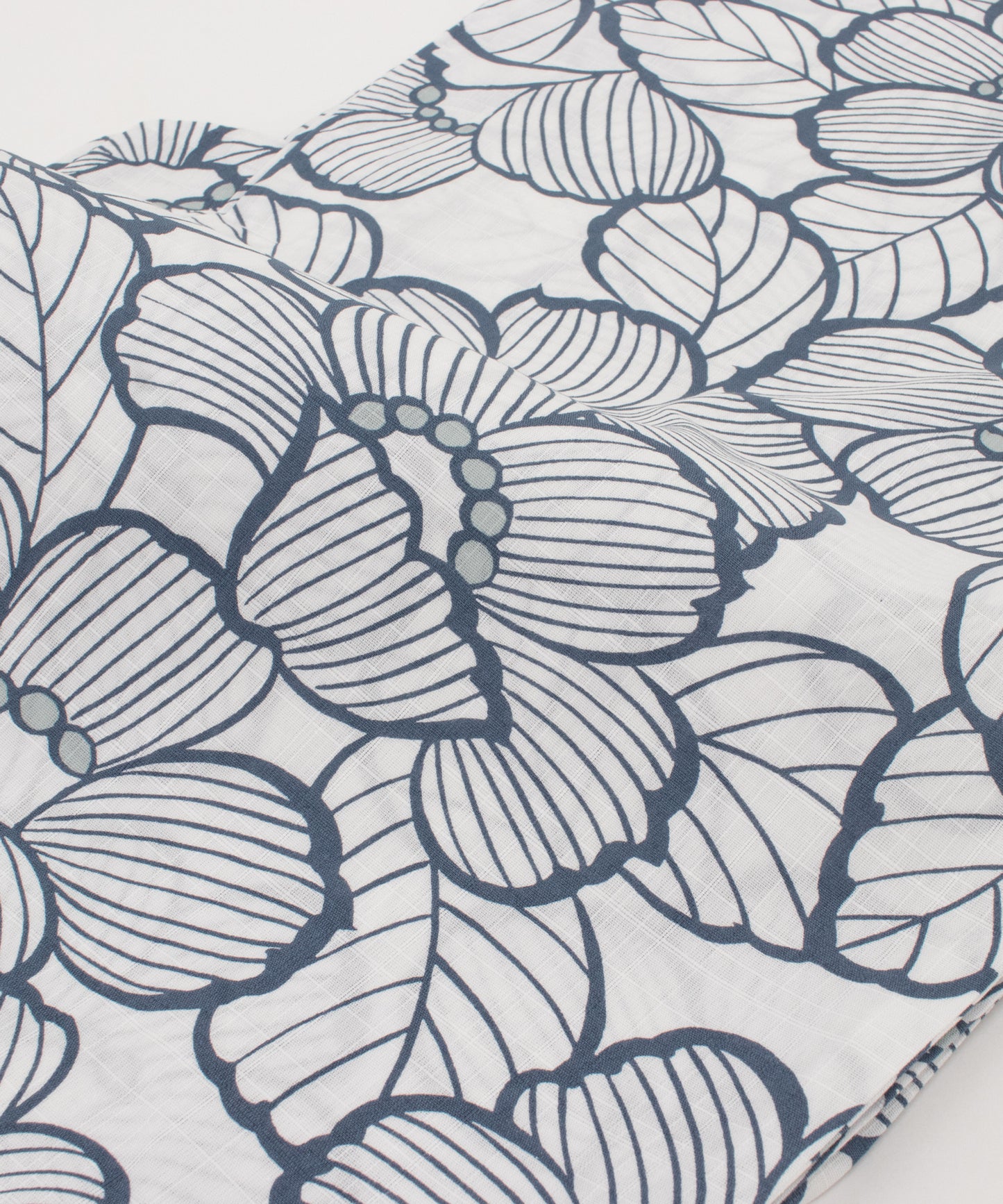 こだわり浴衣5点セット (浴衣/帯/下駄/腰紐/着付け冊子) 変わり織生地 ホワイト系 ブルー