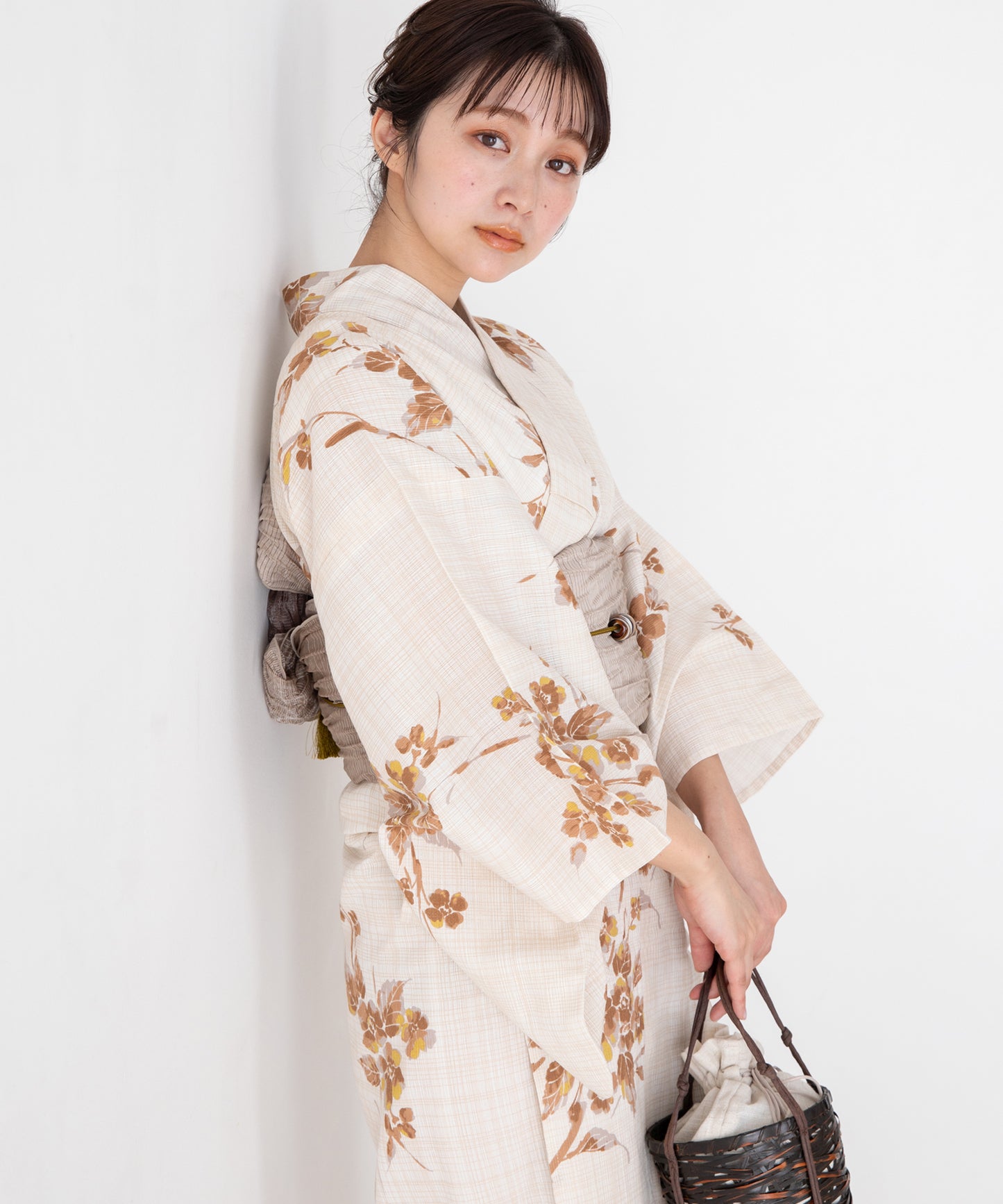 暮色の花そよぎ こだわり浴衣5点セット (浴衣/帯/下駄/腰紐/着付け冊子)