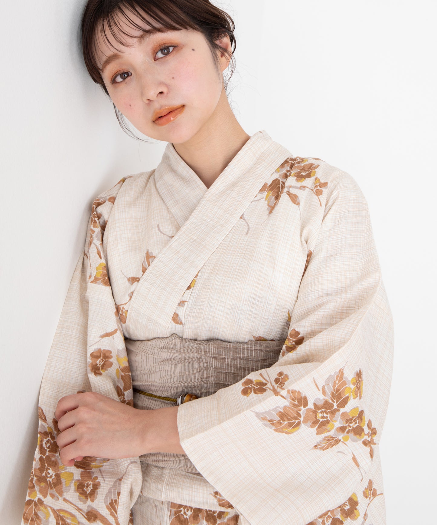 暮色の花そよぎ こだわり浴衣5点セット (浴衣/帯/下駄/腰紐/着付け冊子)