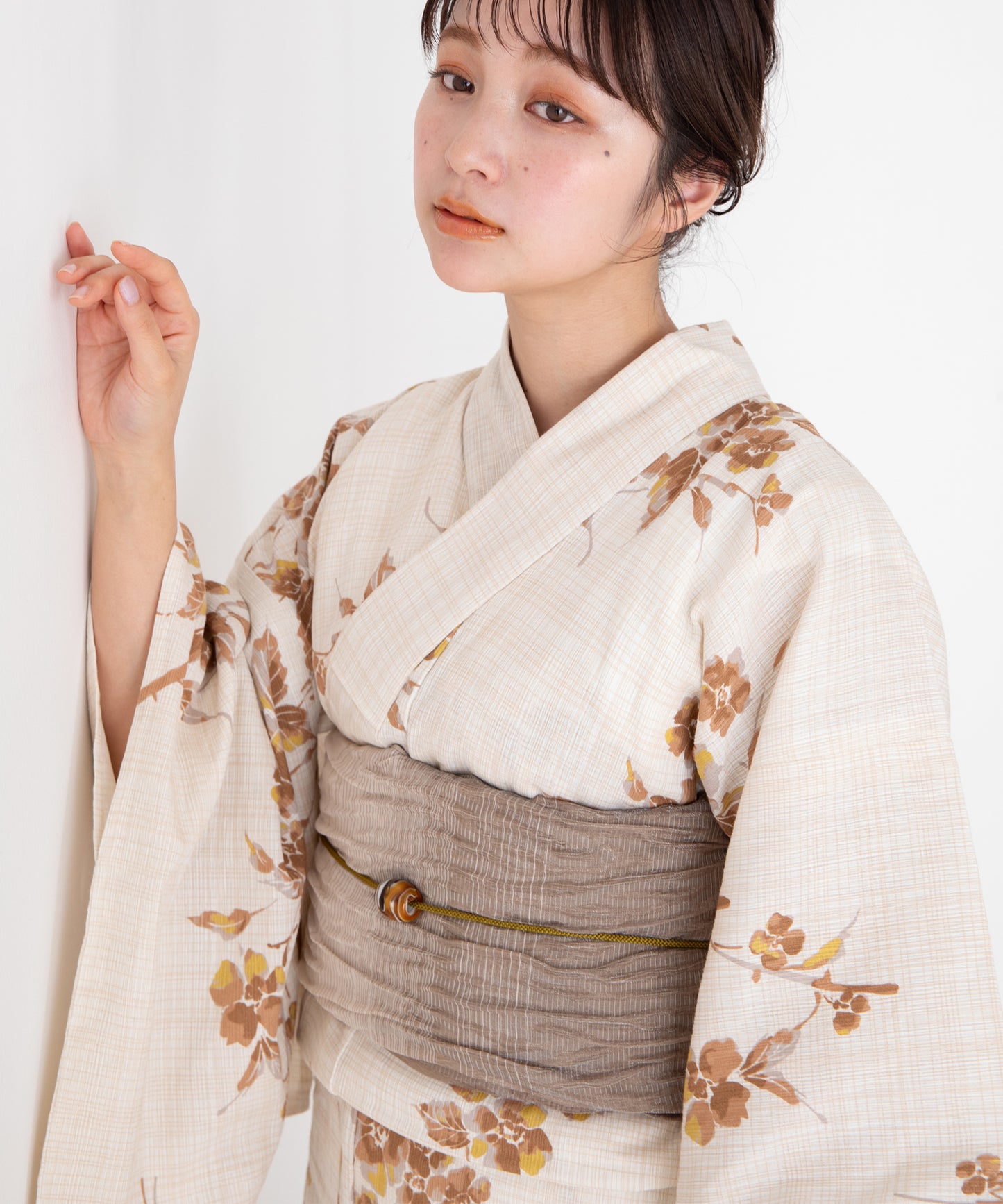 暮色の花そよぎ こだわり浴衣5点セット (浴衣/帯/下駄/腰紐/着付け冊子)