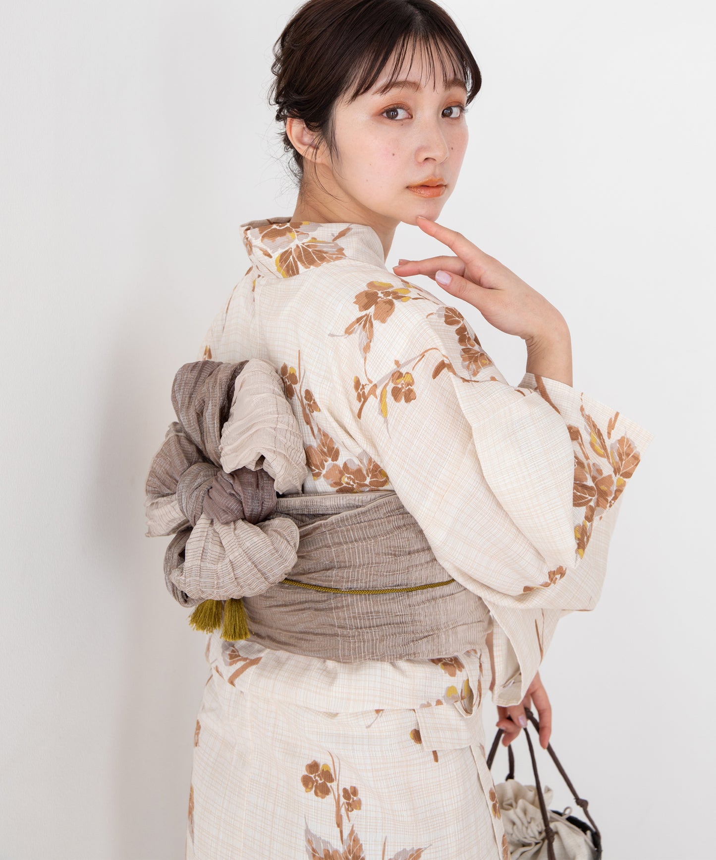 暮色の花そよぎ こだわり浴衣5点セット (浴衣/帯/下駄/腰紐/着付け冊子)