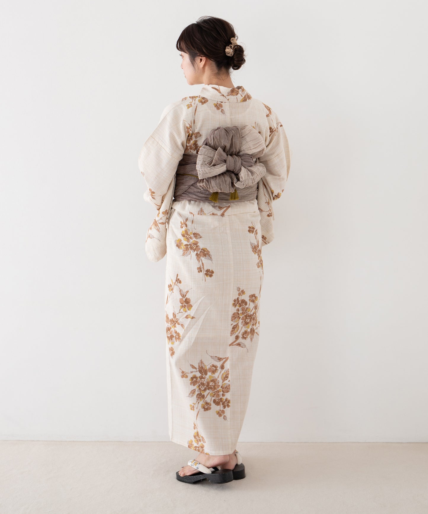 暮色の花そよぎ こだわり浴衣5点セット (浴衣/帯/下駄/腰紐/着付け冊子)