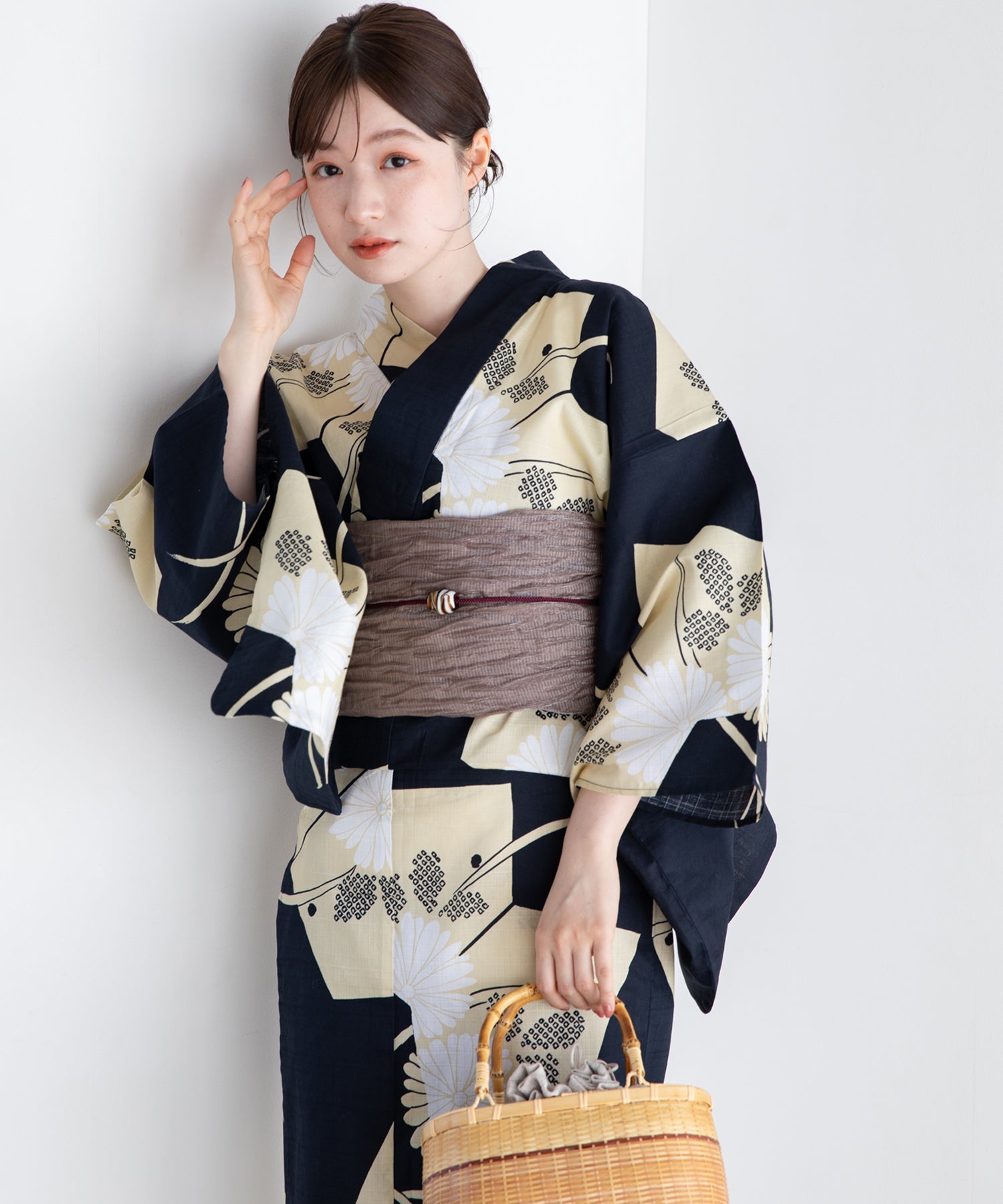 古典花景 こだわり浴衣5点セット (浴衣/帯/下駄/腰紐/着付け冊子
