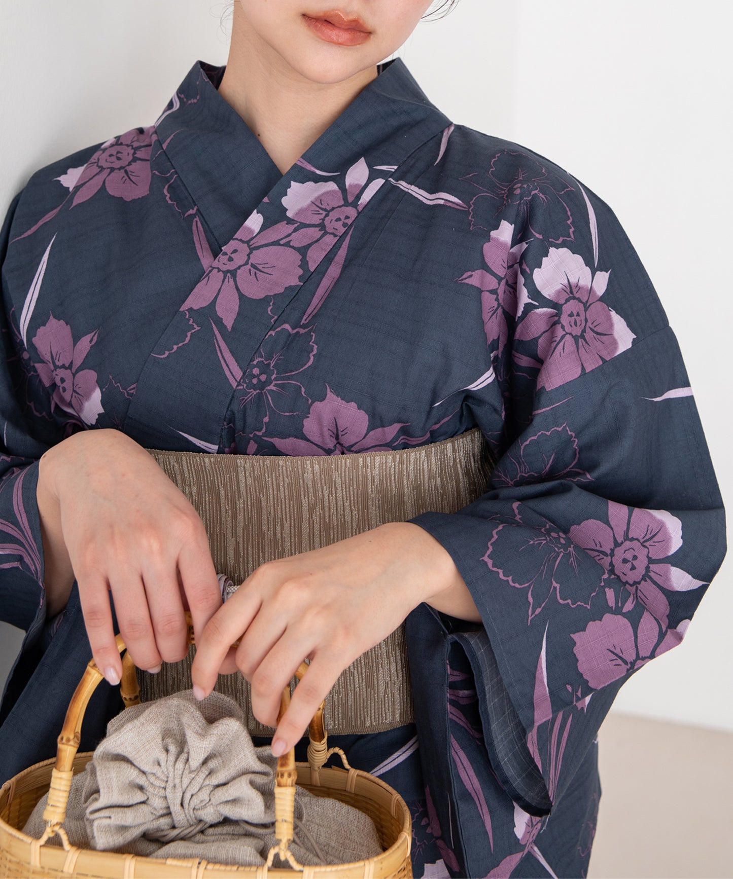 宵のあやめ こだわり浴衣5点セット(浴衣/帯/下駄/腰紐/着付け冊子)