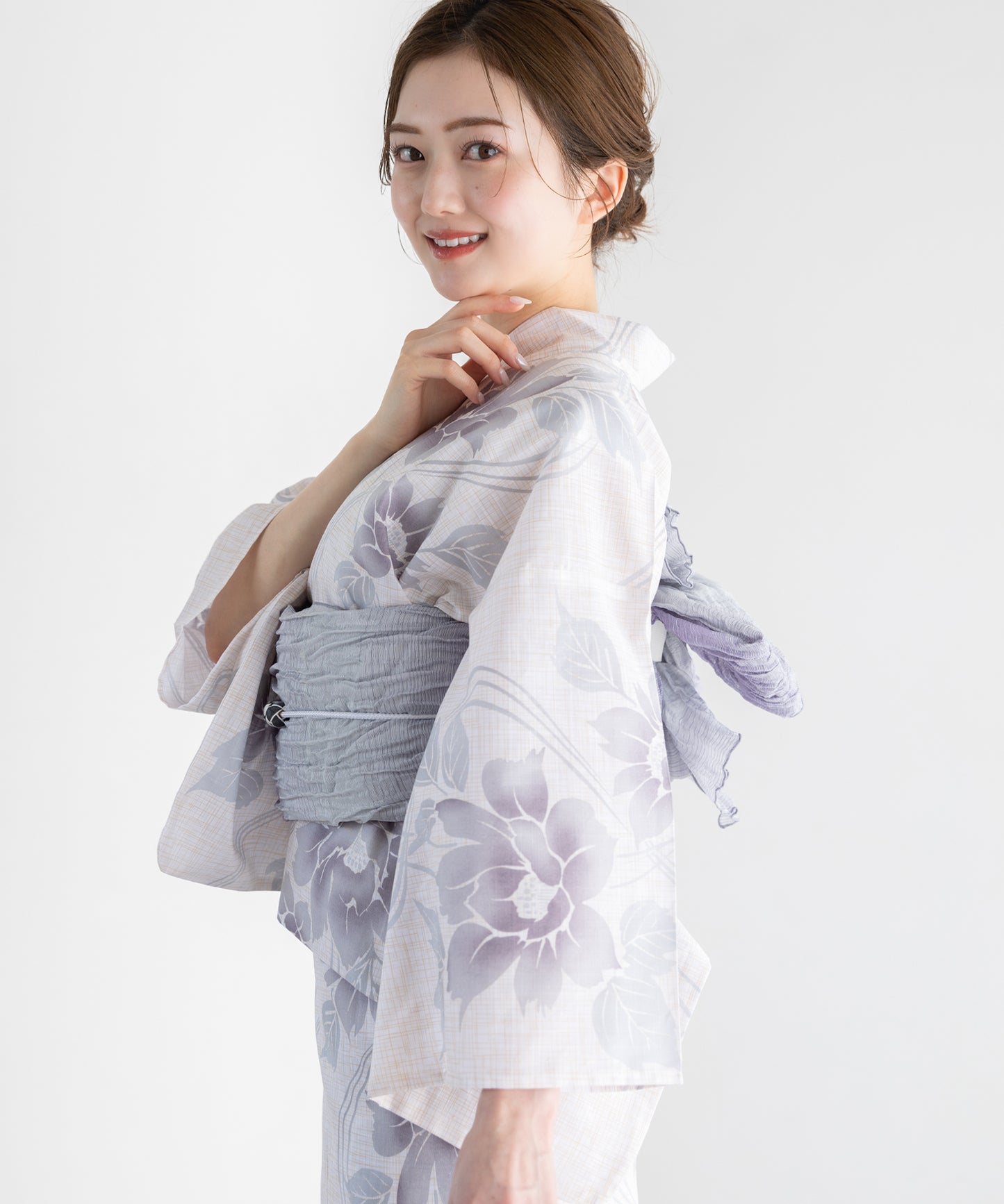 流水に淡涼花 こだわりセパレート浴衣５点セット (セパレート上・下/帯/下駄/着付け冊子)