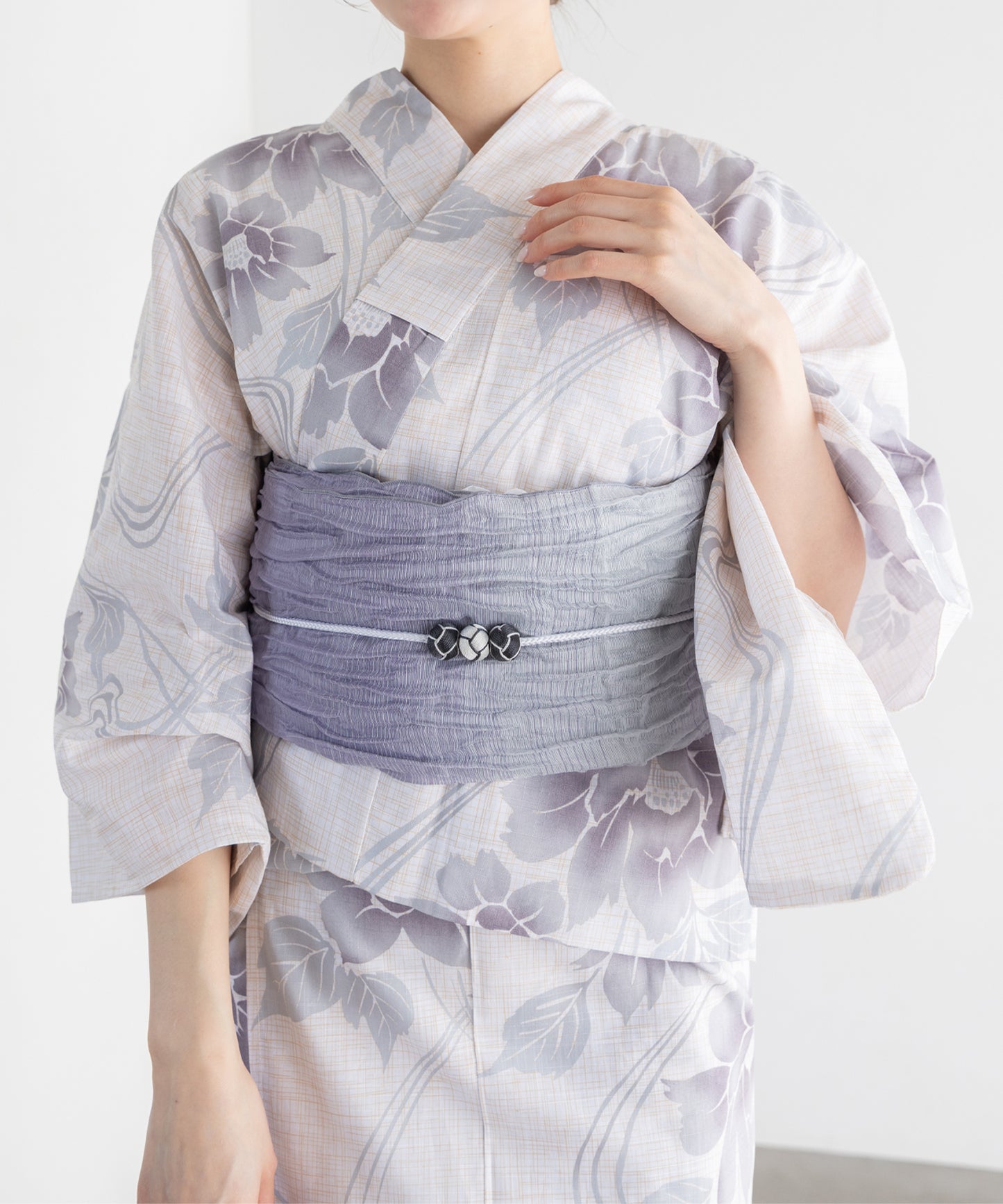 流水に淡涼花 こだわりセパレート浴衣５点セット (セパレート上・下/帯/下駄/着付け冊子)