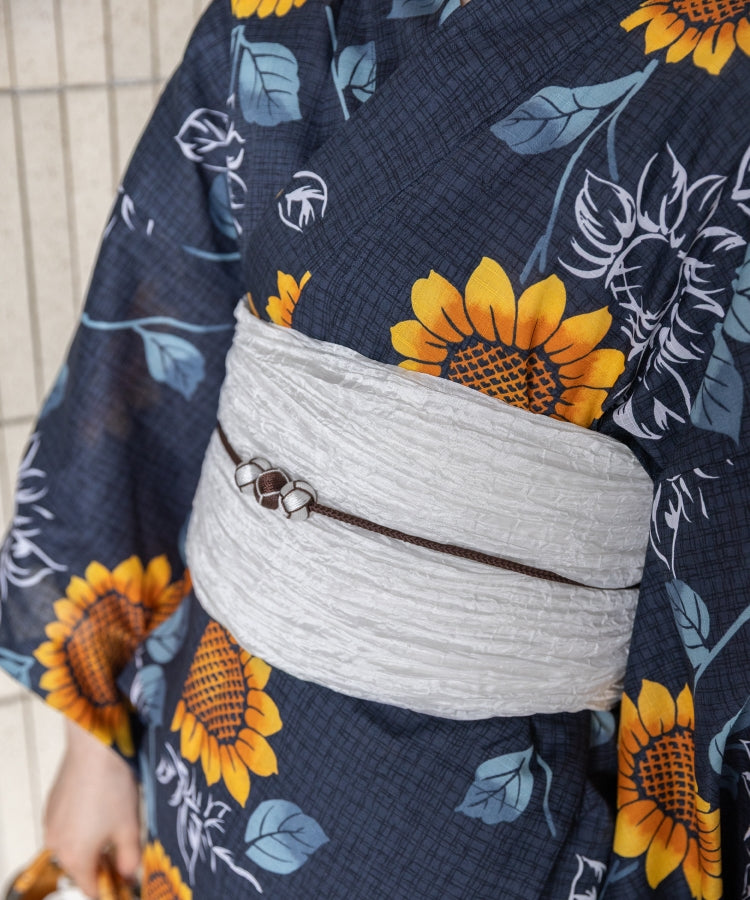 向日葵の夏調べ こだわりセパレート浴衣５点セット (セパレート上・下/帯/下駄/着付け冊子)