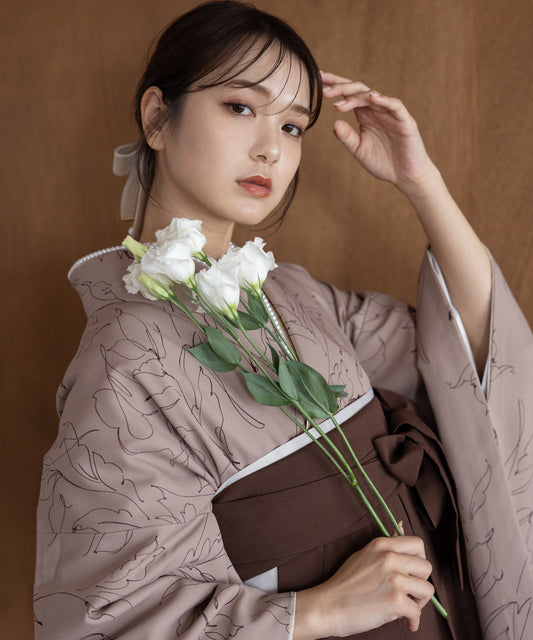 こだわり袴3点セット-フラワー-ピンク系その他