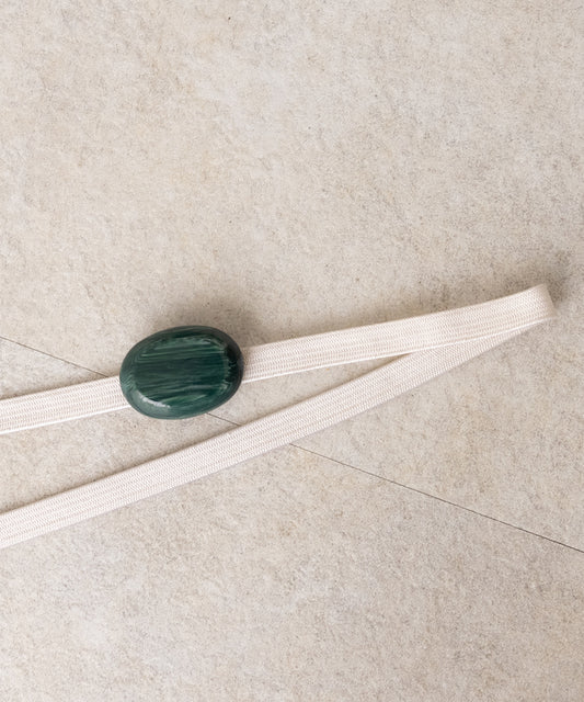 帯飾り beige & green