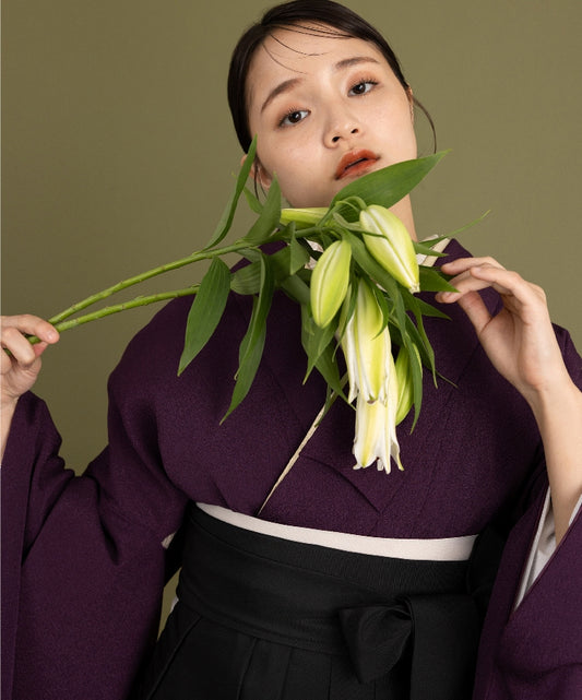 こだわり袴3点セット-ソリッドカラー-パープル系