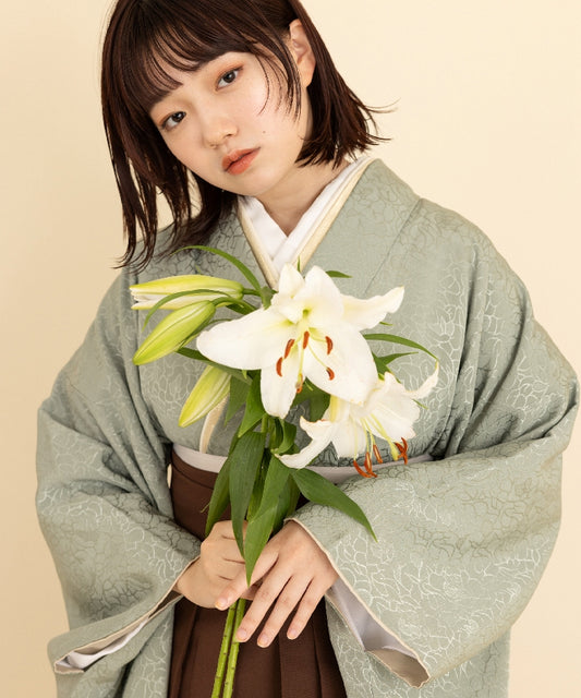 こだわり袴3点セット-ニュアンスカラー-グリーン系